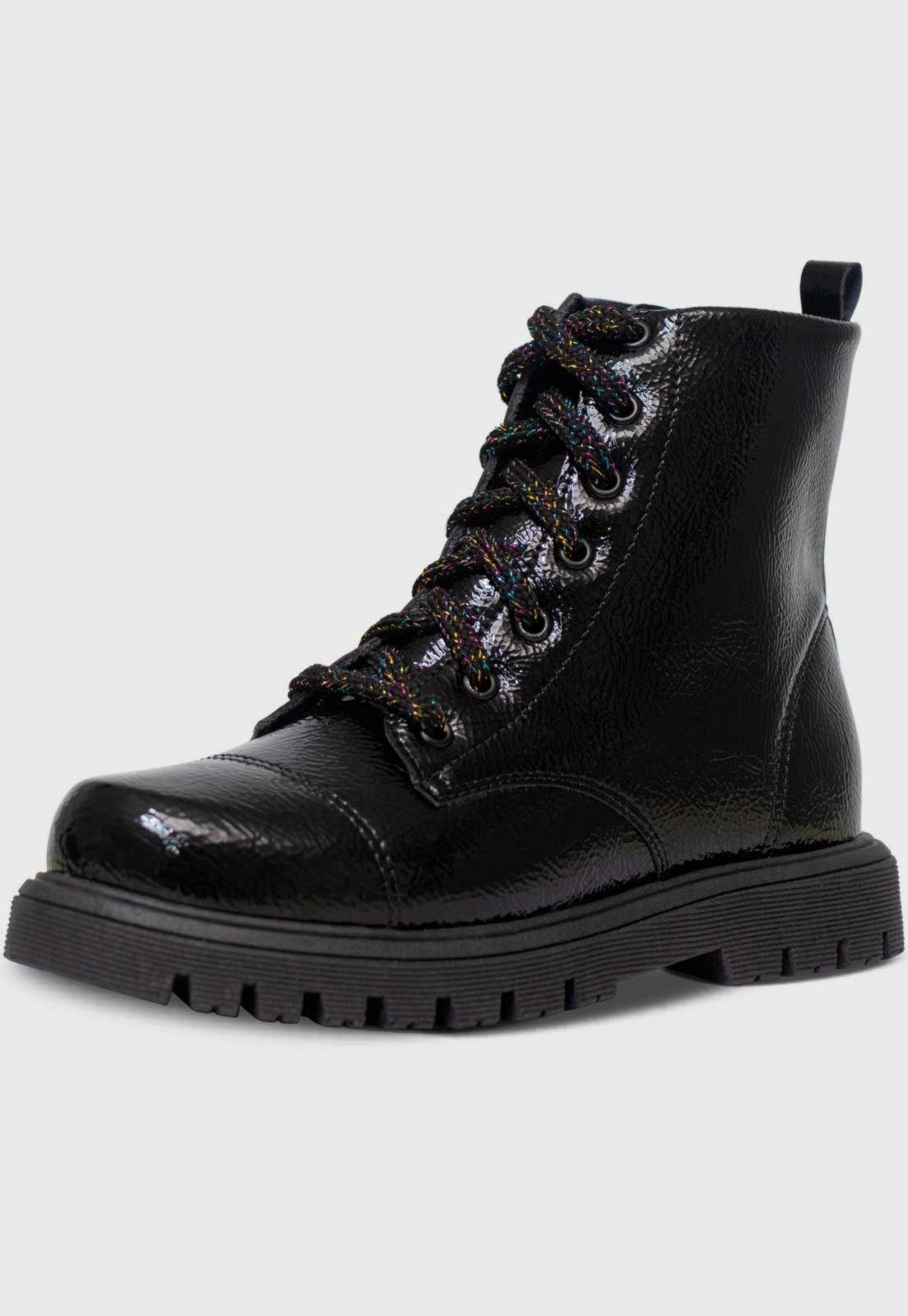 Infantil – Bota Coturno Cano Curto Pópidi Tratorada Preto