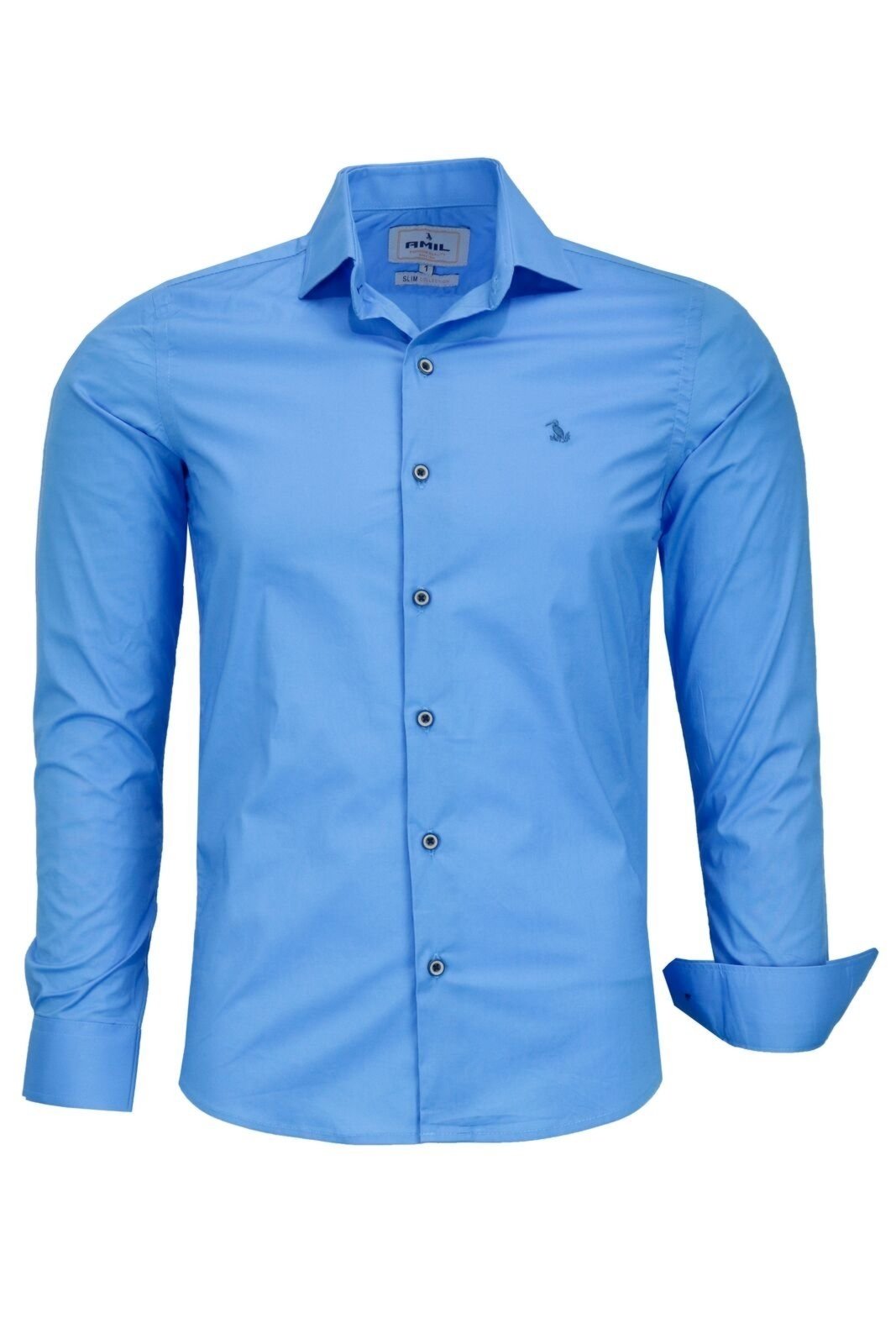Camisa Social Masculina Manga Longa Amil Slim Elastano 1823
