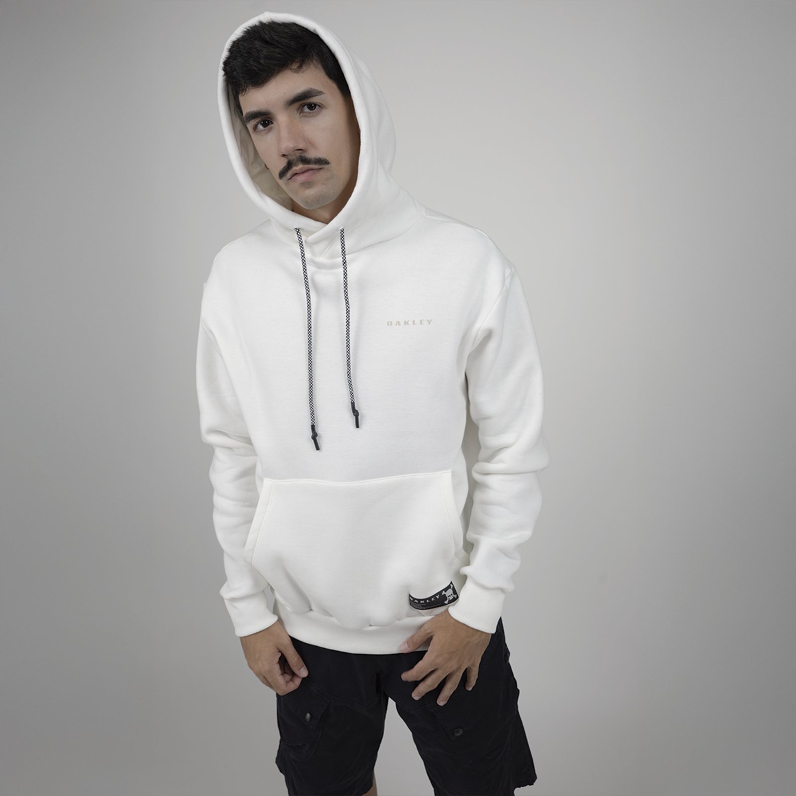 Casaco Moletom Oakley Heritage Big Skull Hoodie Super Quente - Off White