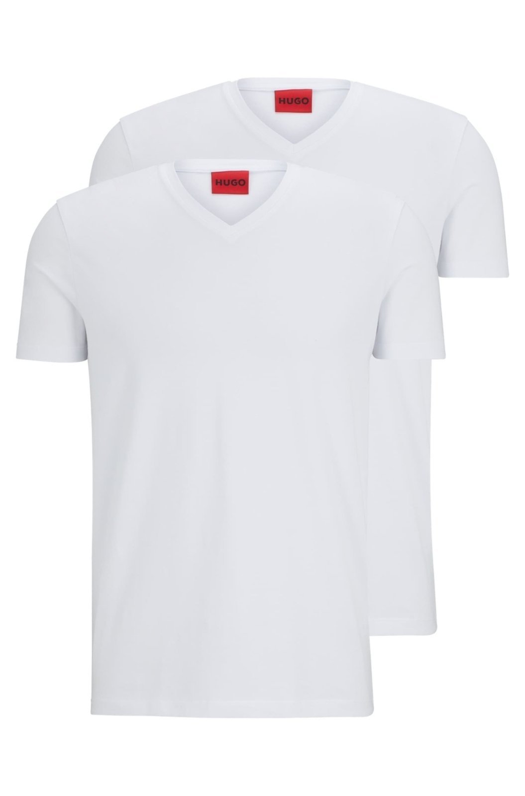 Conjunto 2 Camisetas Gola V Em Algodão Stretch