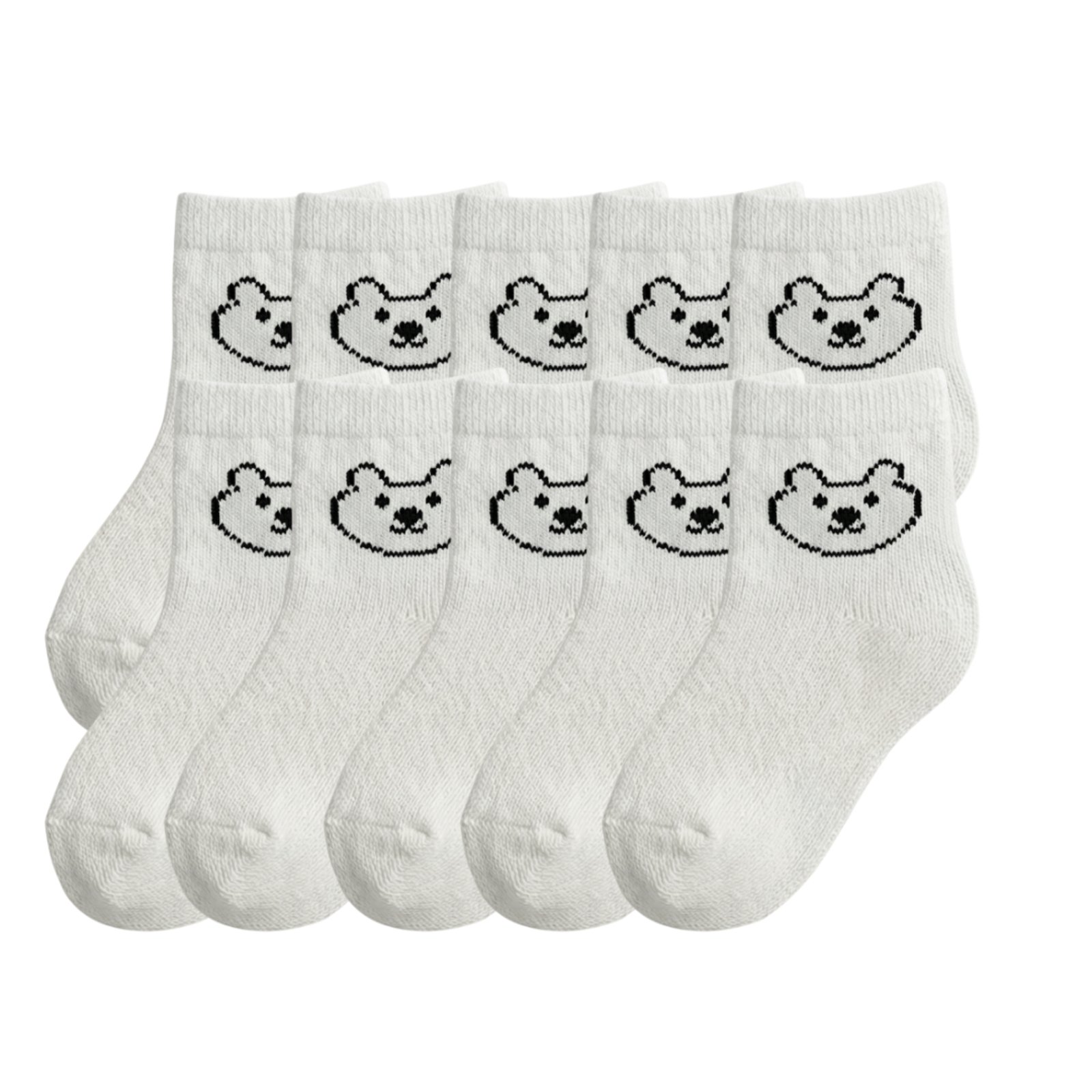 Kit 10 Pares de Meias QLC Sports Algodão Confort Branco