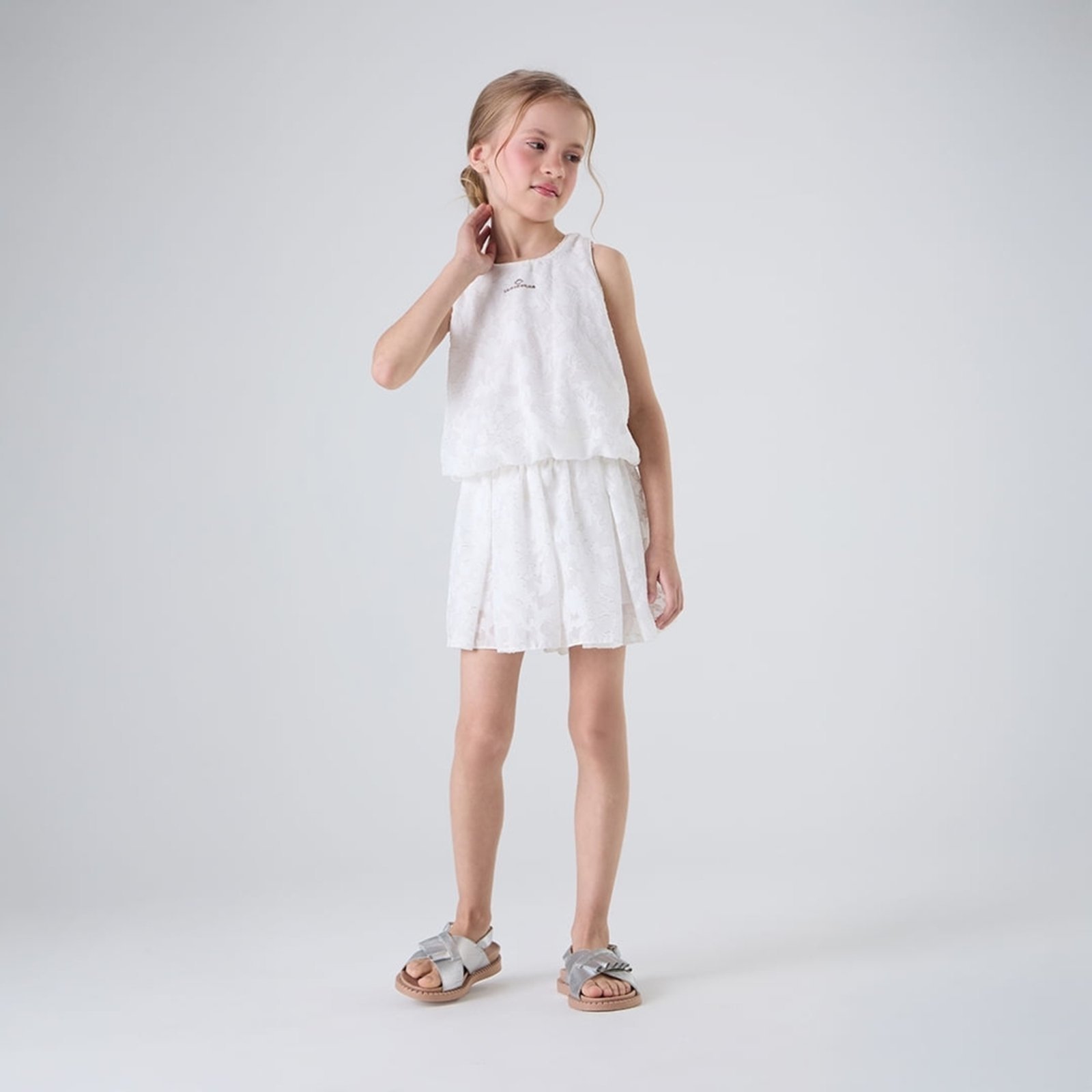 Infantil - Blusa Regata Jacquart Foil Feminina Lilica Ripilica