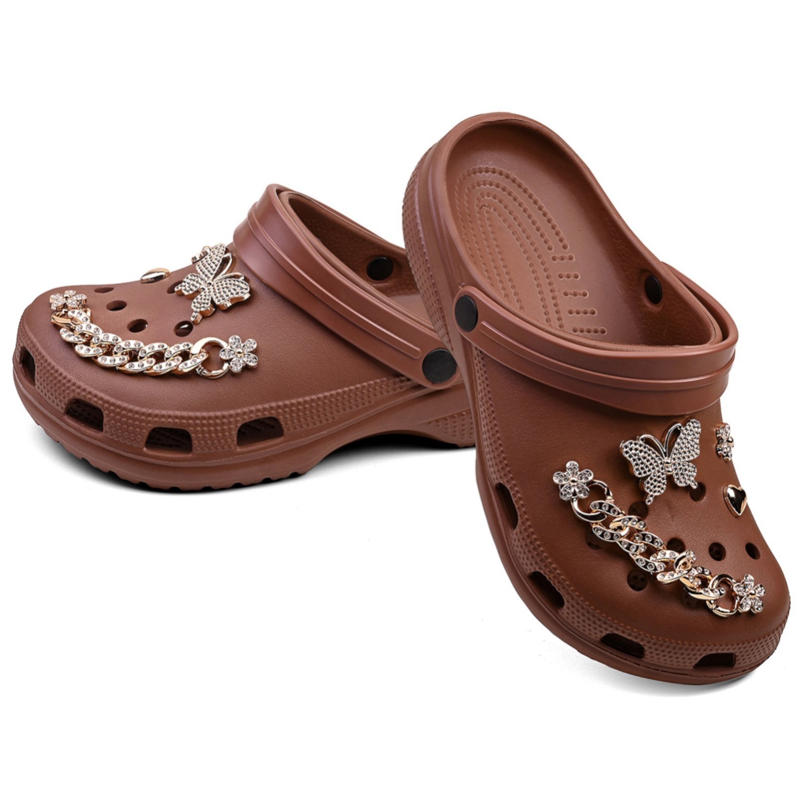 Vista 2 Infantil - Sandália Feminina Casual NYC Shoes Chocolate Clog com Aplicações NYC NEW YORK CITY SHOES café/caramelo/castanho NYC NEW YORK CITY SHOES café/caramelo/castanho