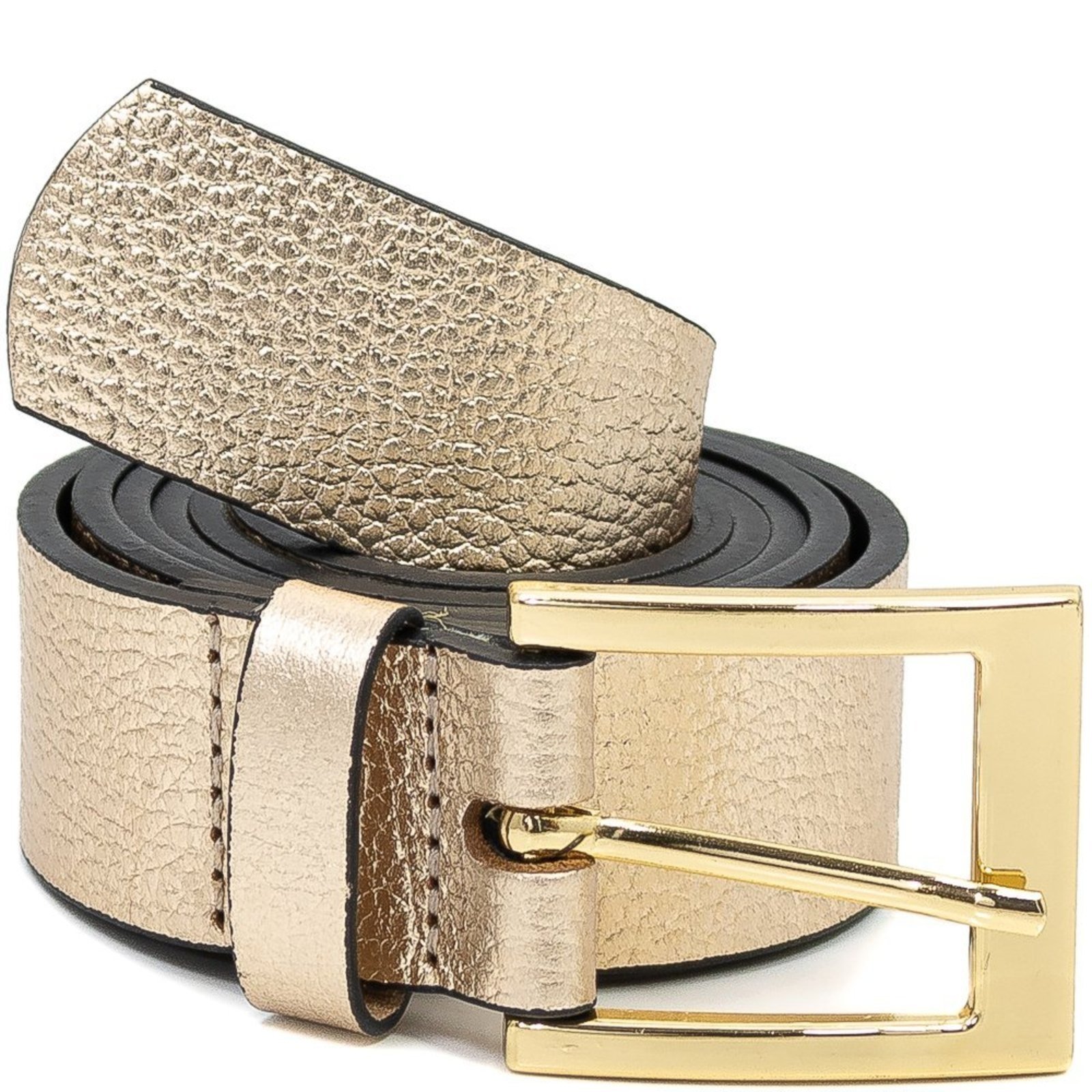 Cinto Feminino Largo em Couro Sapato Show 965 Sapato Show Dourado