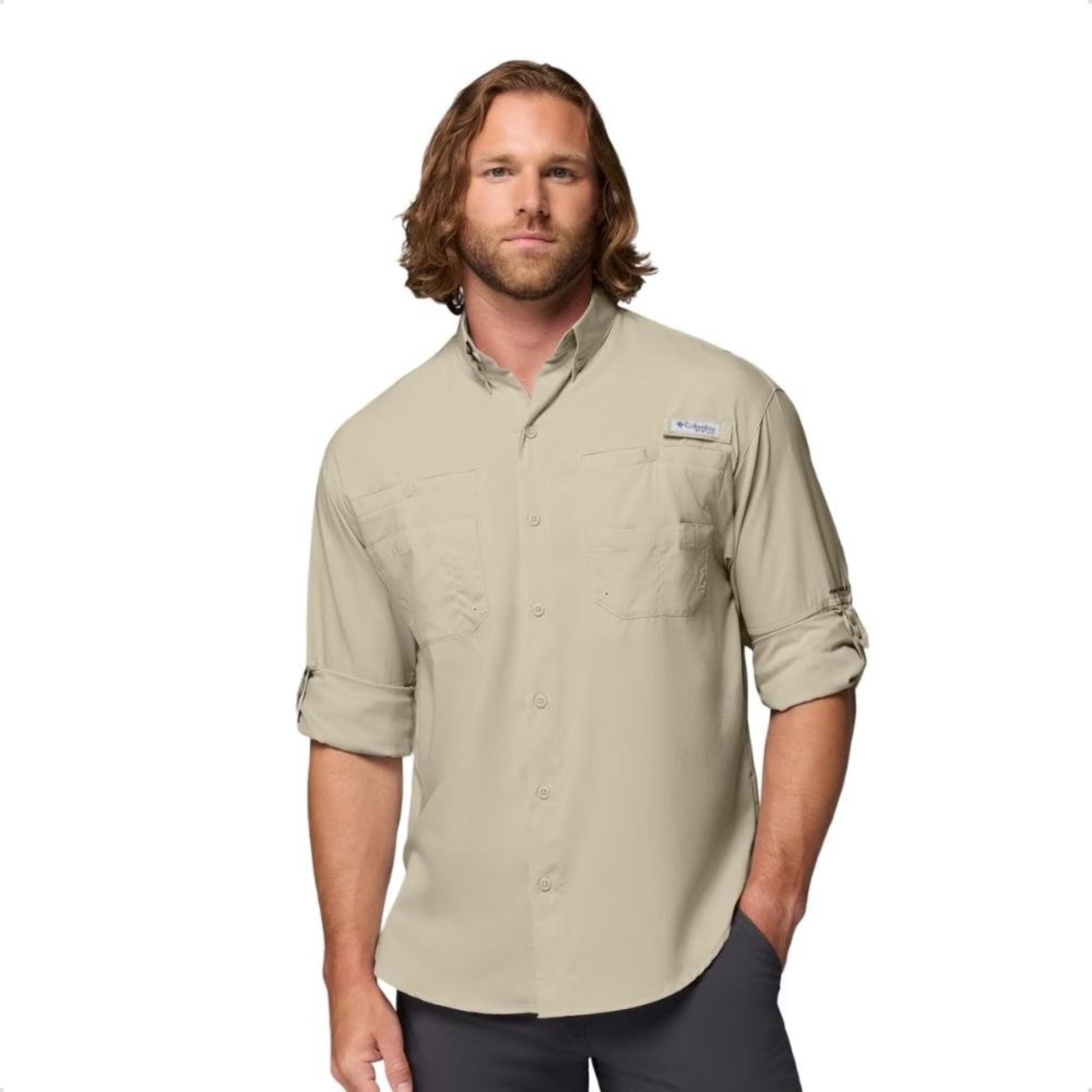 Camisa Columbia Masculina Manga Longa Tamiami ll Bege