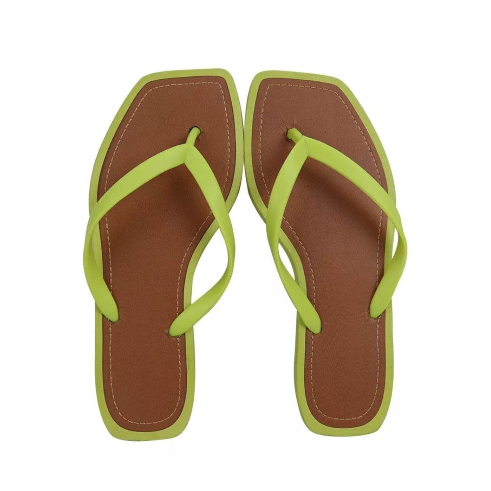 Chinelo Feminino Estiloso Com Tira Em Alto Conforto – Verde Limão