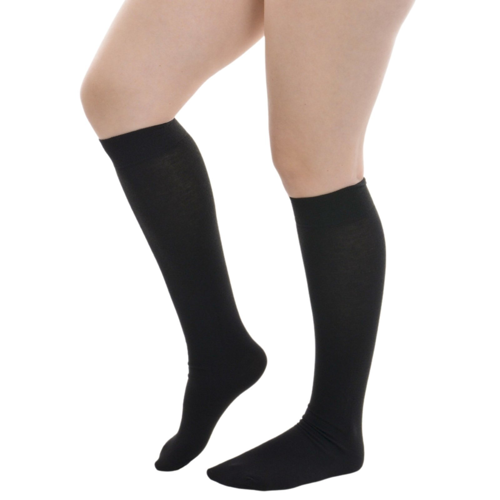 Meia feminina 3/4 fio 80 preta Loba Lupo