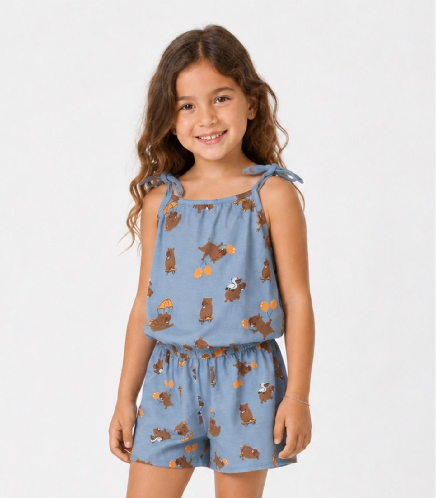 Infantil - Conjunto Blusa de Alça e Short Select Azul