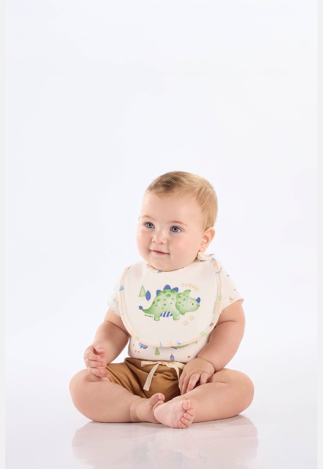 Infantil - Babador Unissex Forro Plástico Up Baby Bege