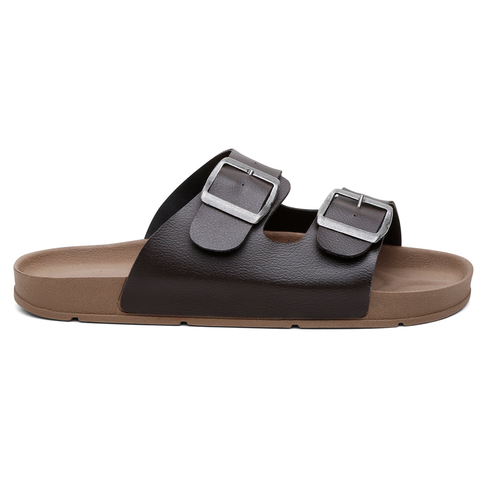 Vista 3 Chinelo Casual A. Andrade Flat Unissex Duas Tiras Fivelas Ajustáveis Anatômica Leve Veritimo marrom Veritimo marrom