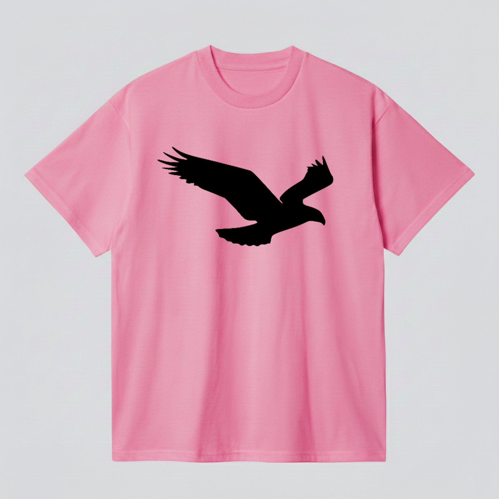 Camiseta Básica Águia Minimalista Estilo Street Fashion Rosa
