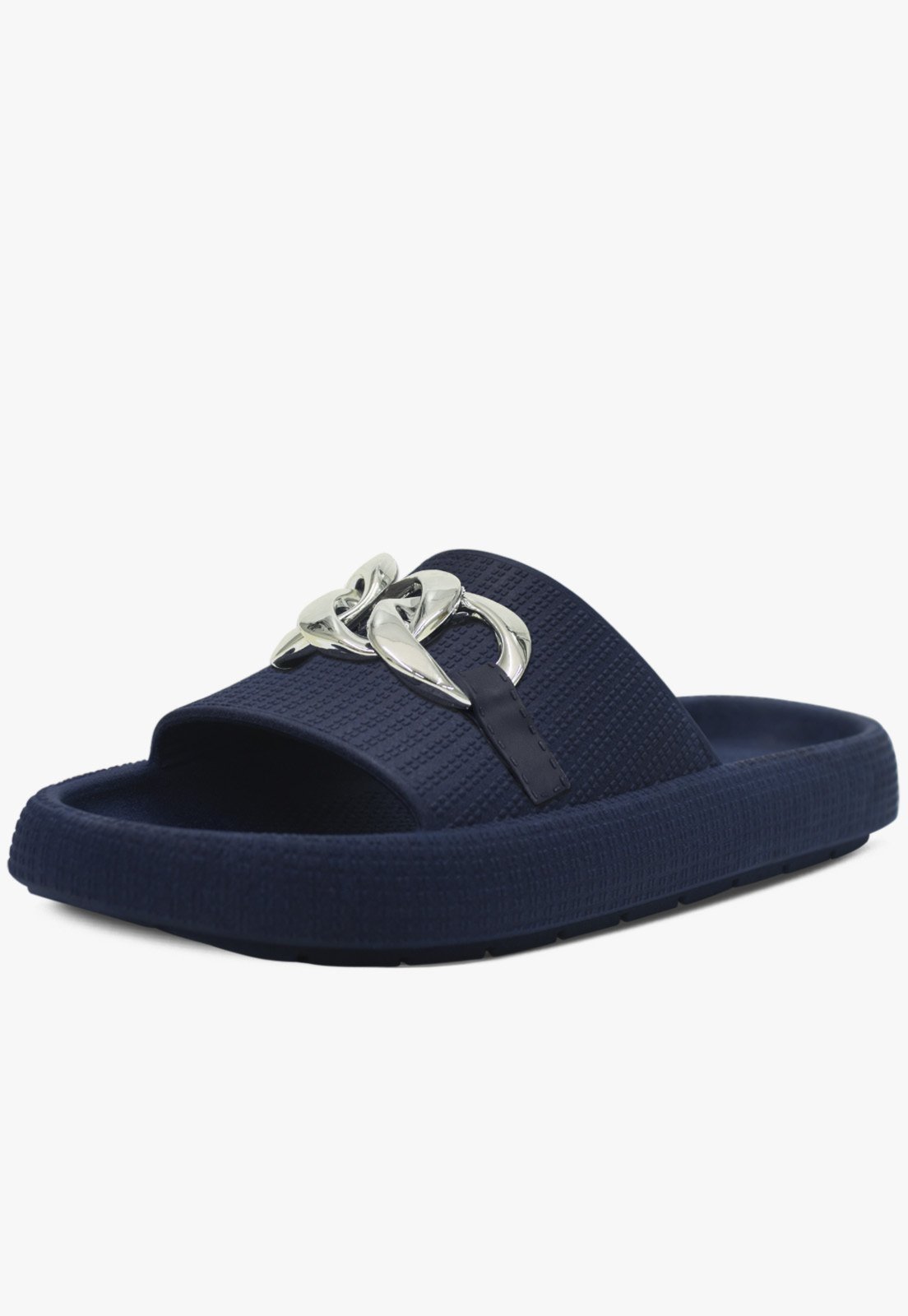 Infantil - Chinelo Nuvem Pópidi Menina Slide Corrente Azul Marinho