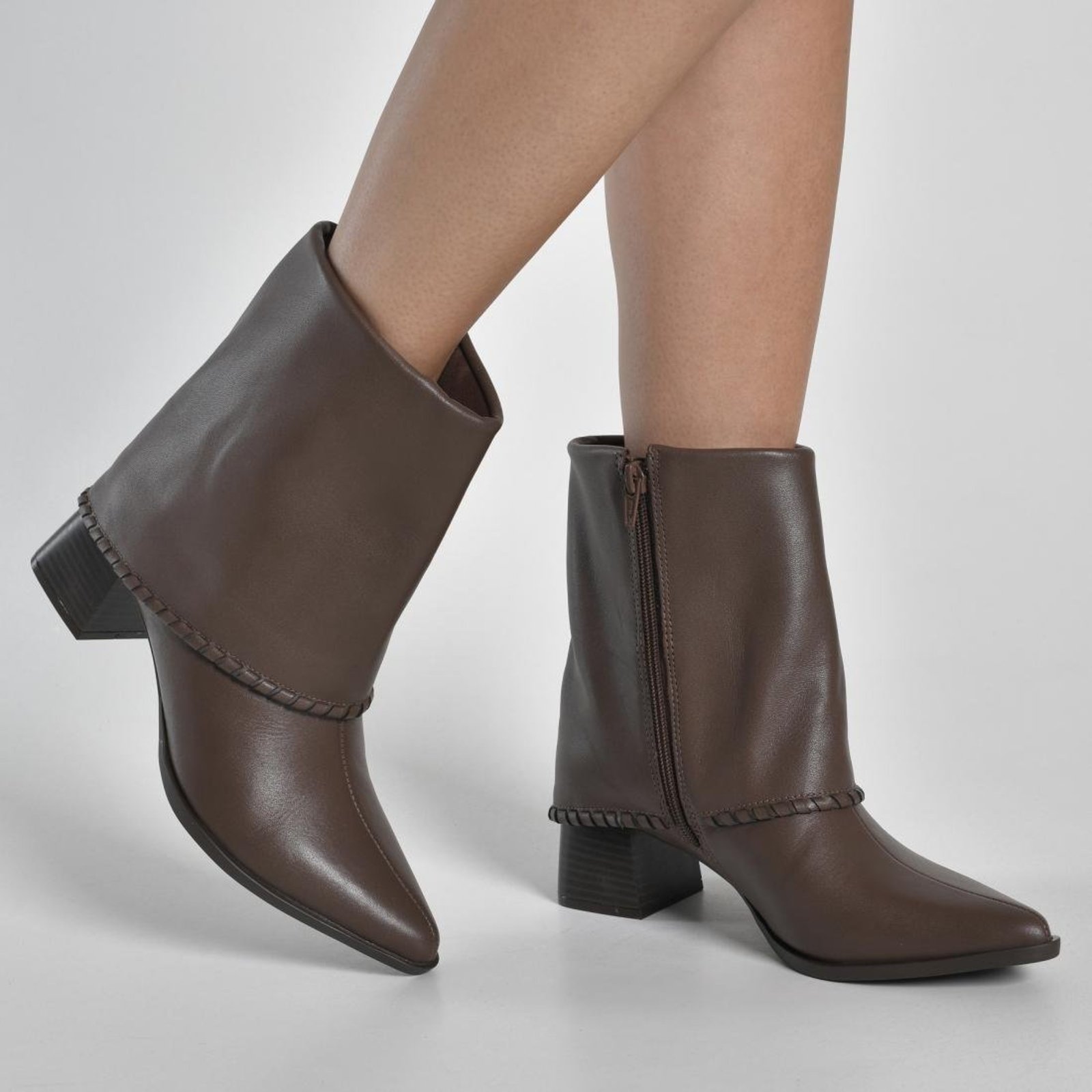 Bota Capa Via Marte Cano Curto Feminina Marrom