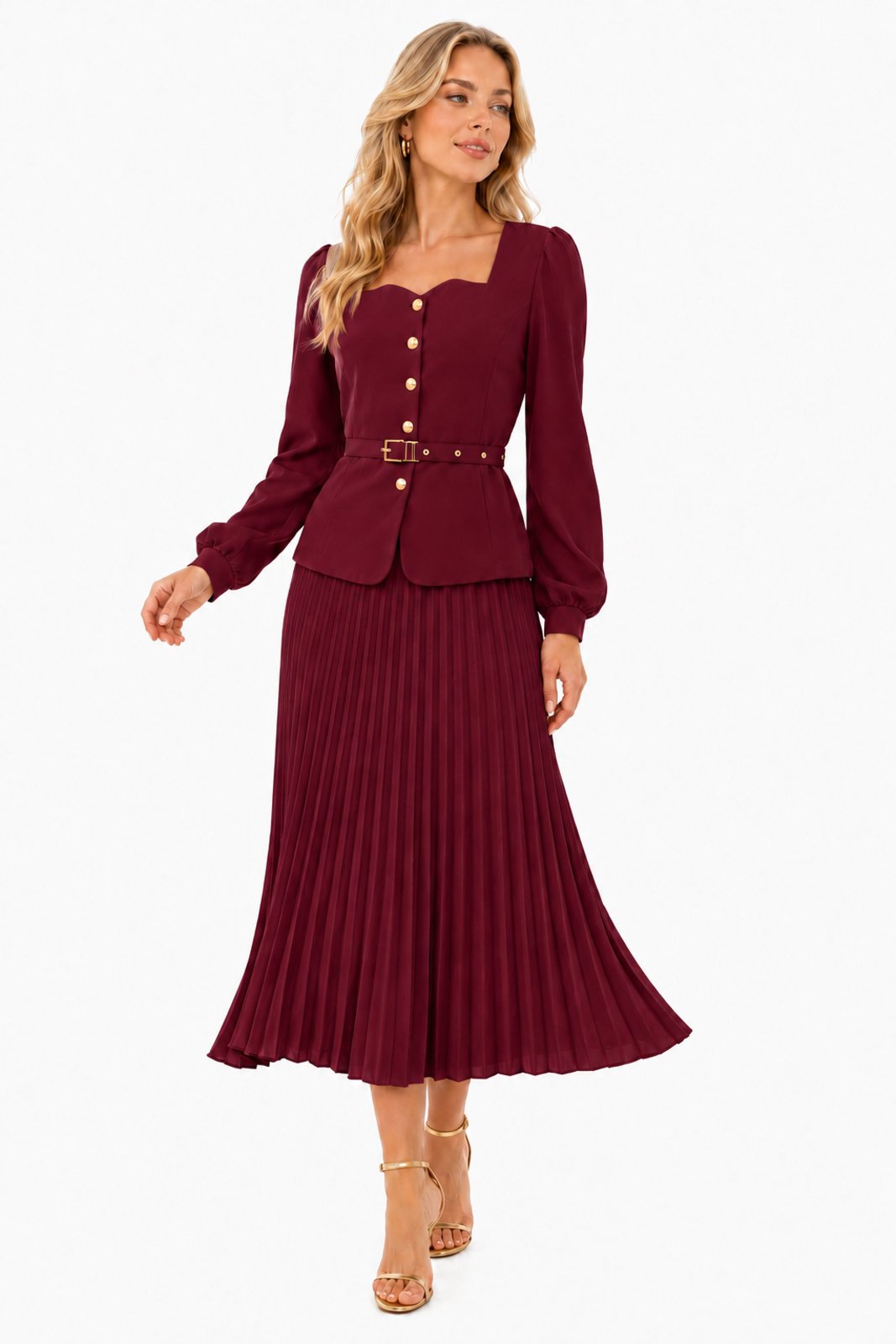 Conjunto D Bell Outlet Fashion Alfaiataria Marsala