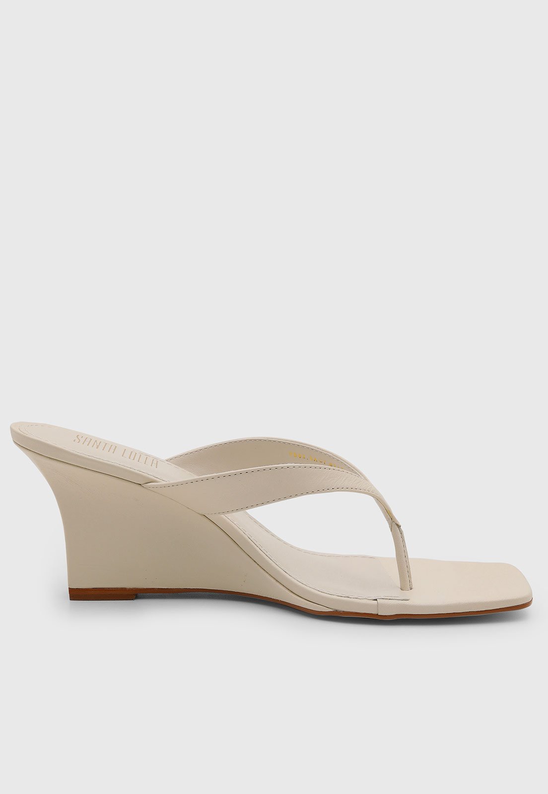 Vista 3 Sandália Feminina Santa Lolla Salto Médio Off-White off-white white Santa Lolla off-white white