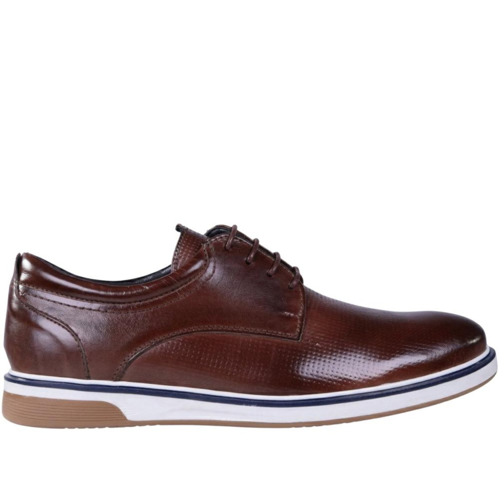 Sapato Masculino Casual em Couro Zariff 0759 Marrom Escuro Incolor