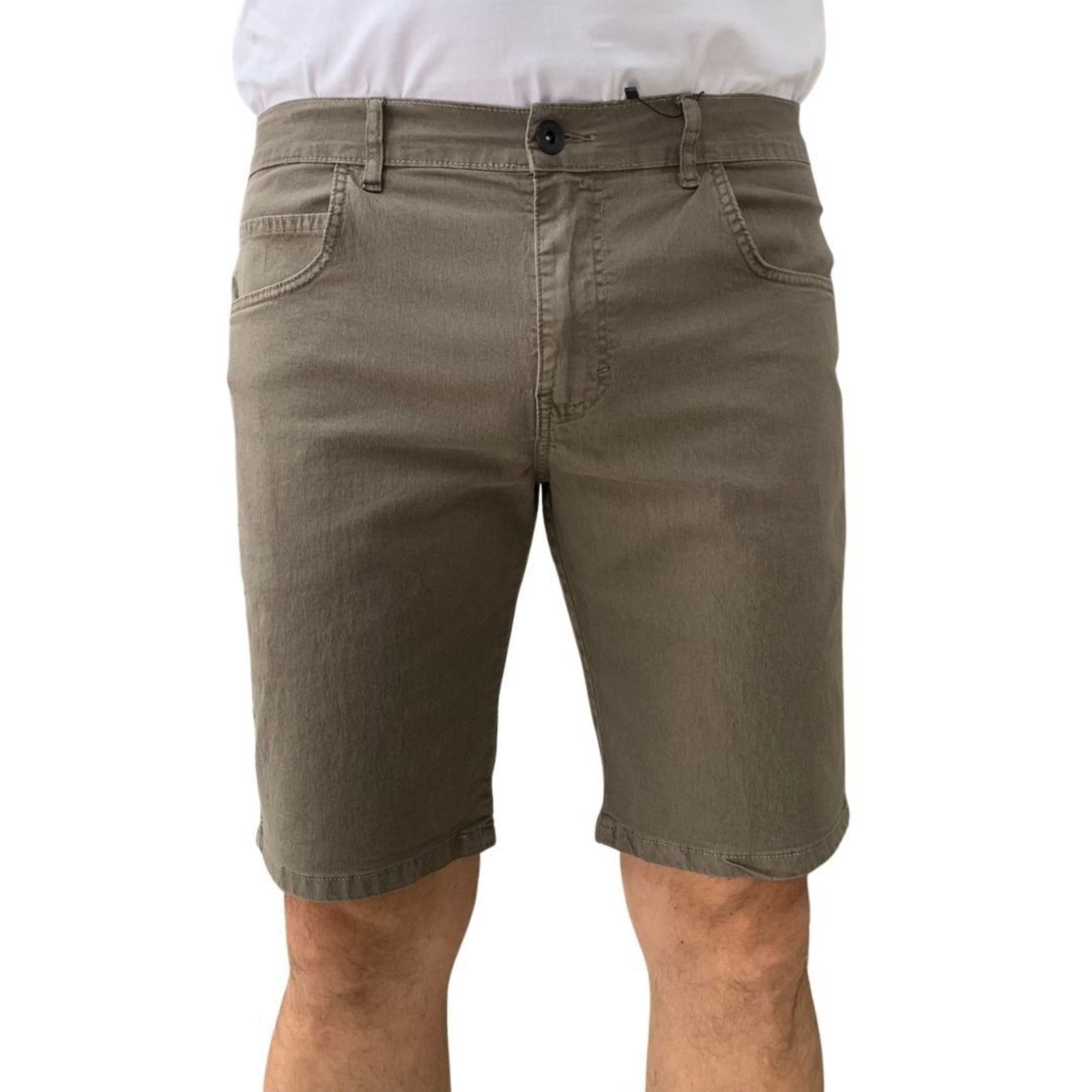 Bermuda Casual Ogochi Masculina Tradicional Bege 3523104 - Marrom - ogochi