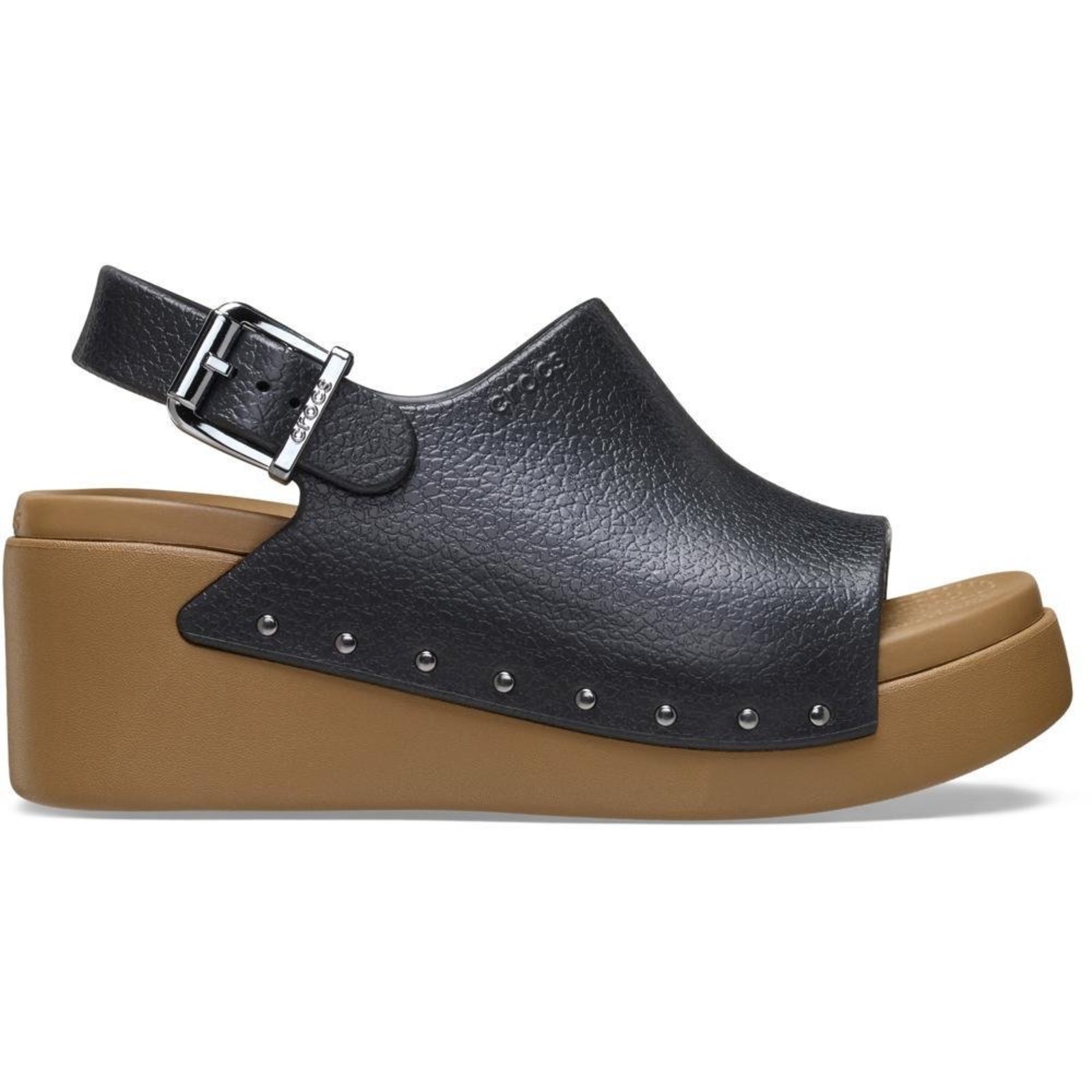 Sandália Crocs Dylan Studded Platform Slide Black/Sepia Preto