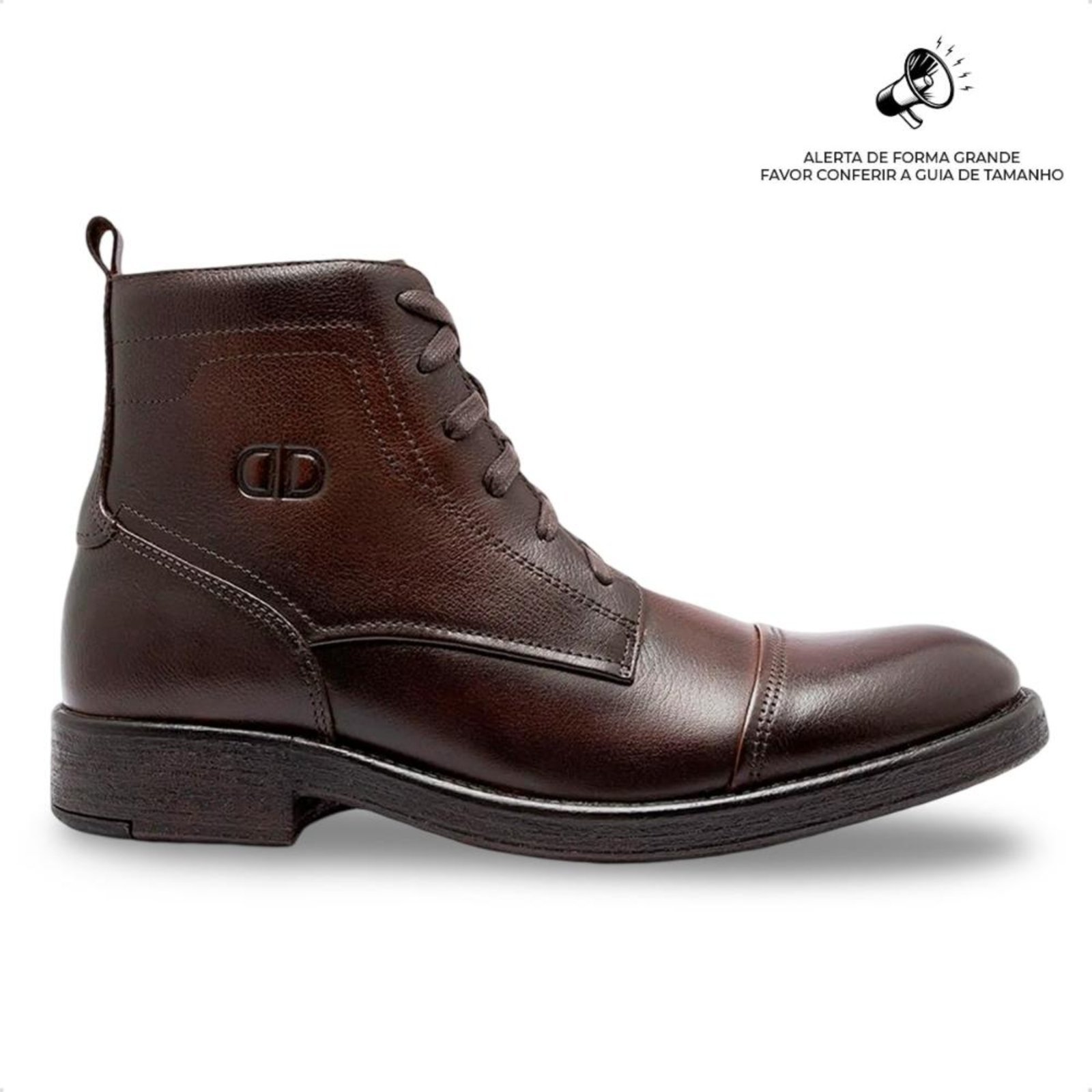 Bota de Couro Democrata Masculina Garage Dust Cano Médio 626102 Marrom