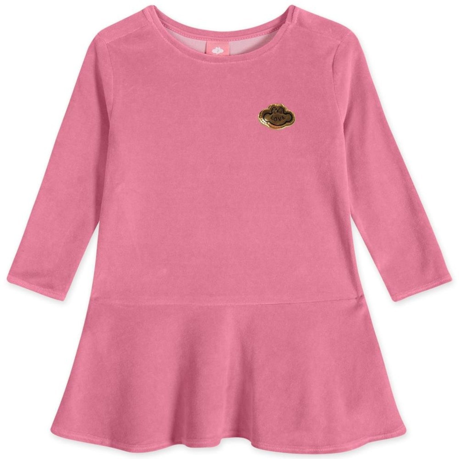 Infantil – Vestido Manga Longa Aveludado Feminino Lilica