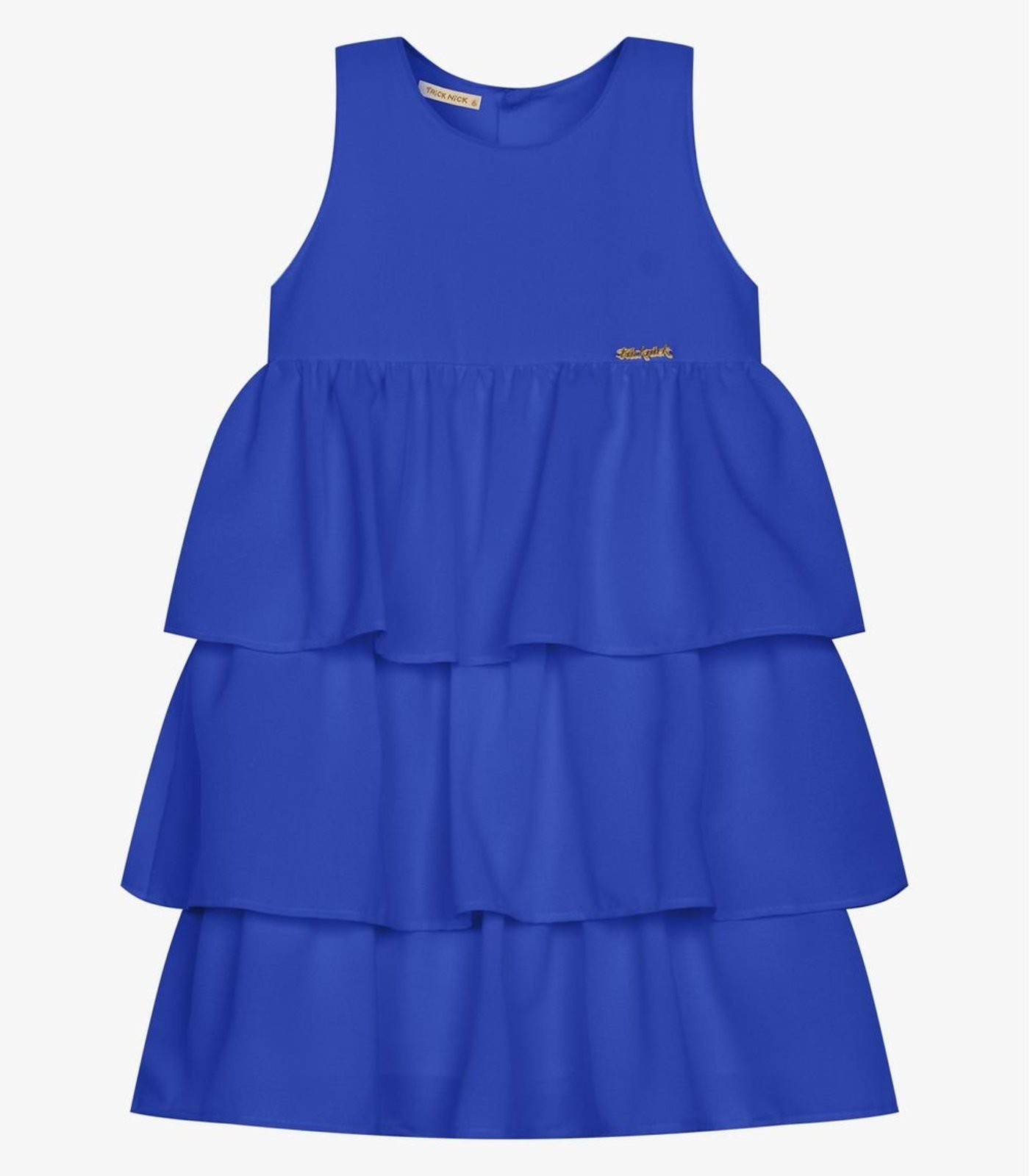 Infantil - Vestido Chiffon Babados Trick Nick Azul