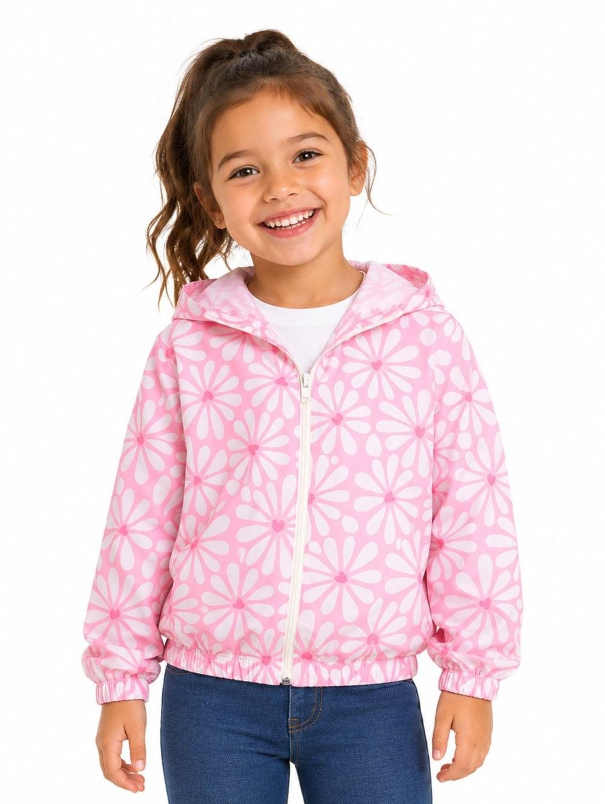 Infantil - Casaco Corta-Vento Juvenil Para Menina- ROSA