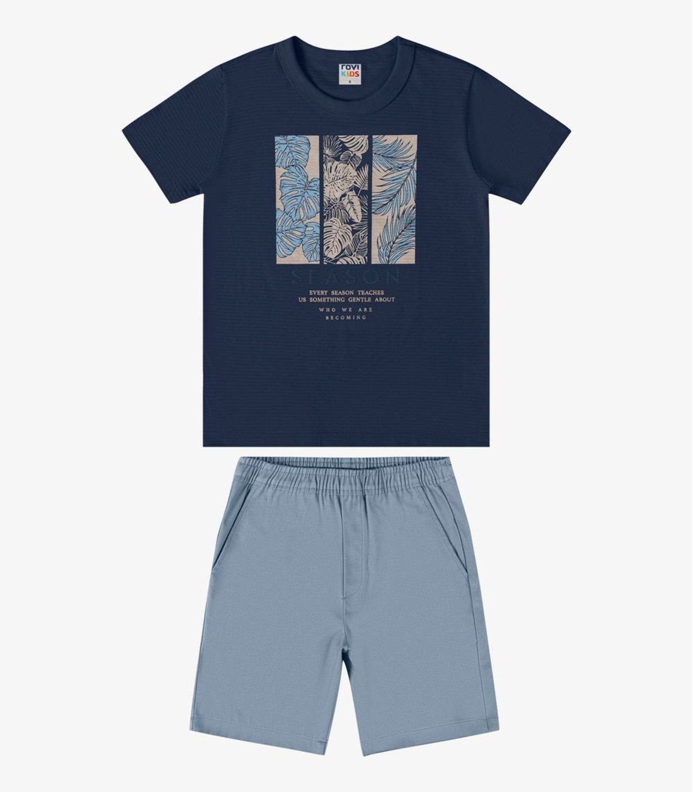 Infantil - Conjunto Verão Menino Relevo Rovi Azul