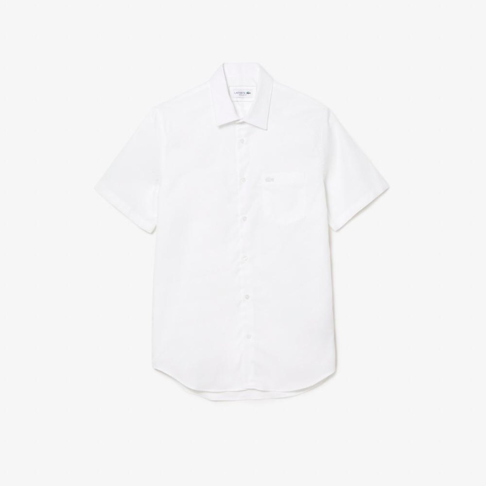 Camisa Lacoste masculina Regular Fit em algodão liso Branco