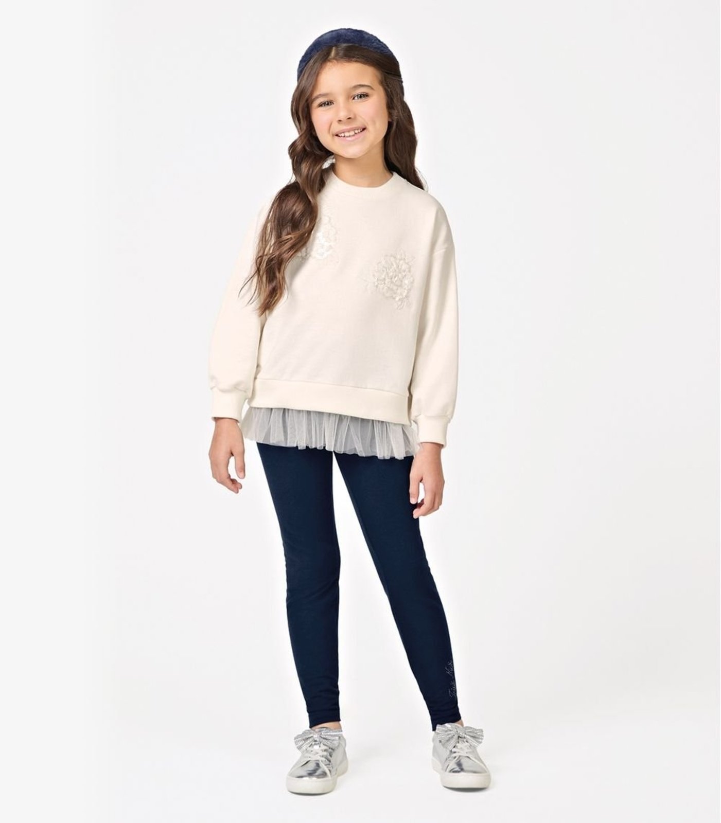 Infantil - Conjunto Blusão com Legging Menina Trick Nick Bege
