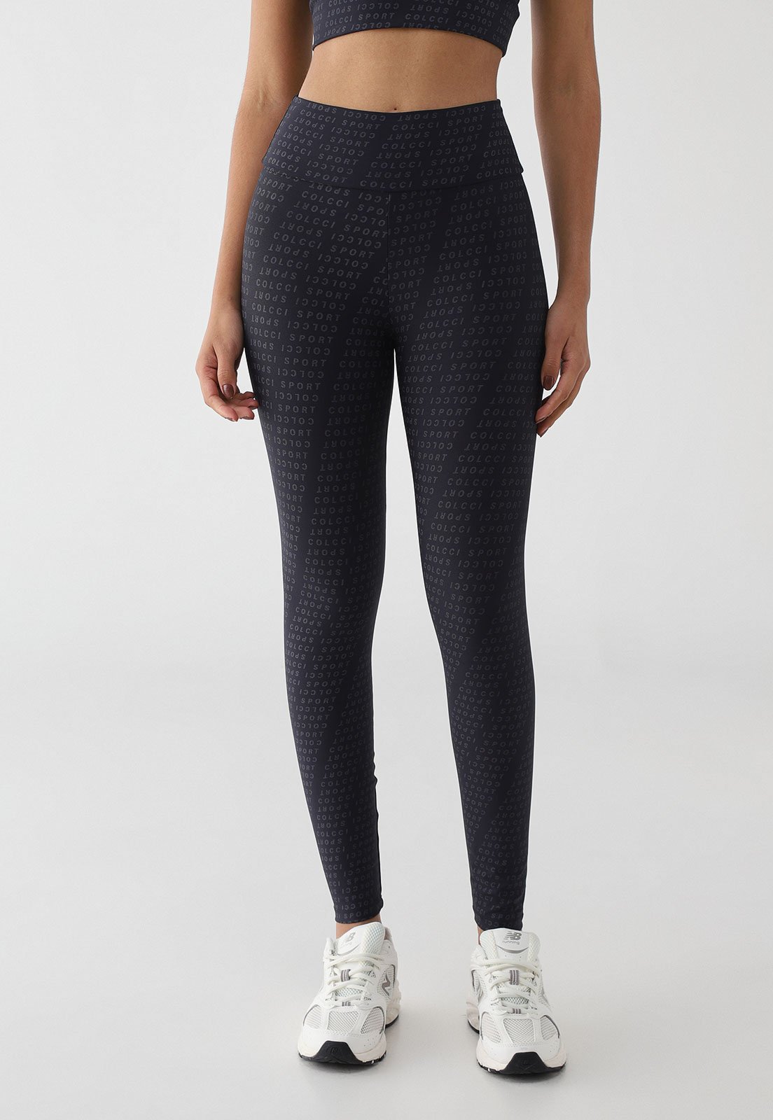 Calça Legging Feminina Colcci Sport Estampada Preta
