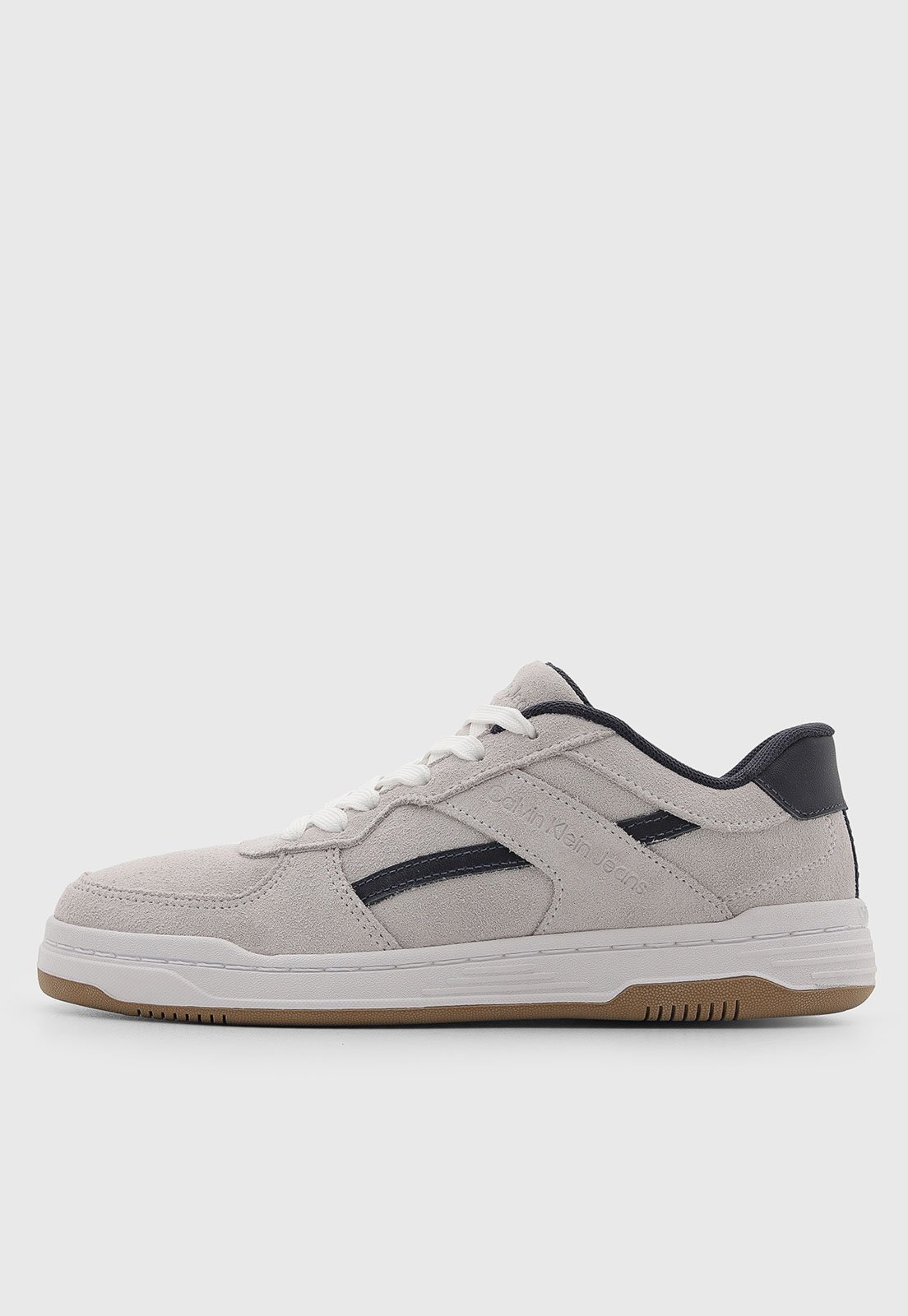 Tênis Calvin Klein Court Camurça Layers Cinza