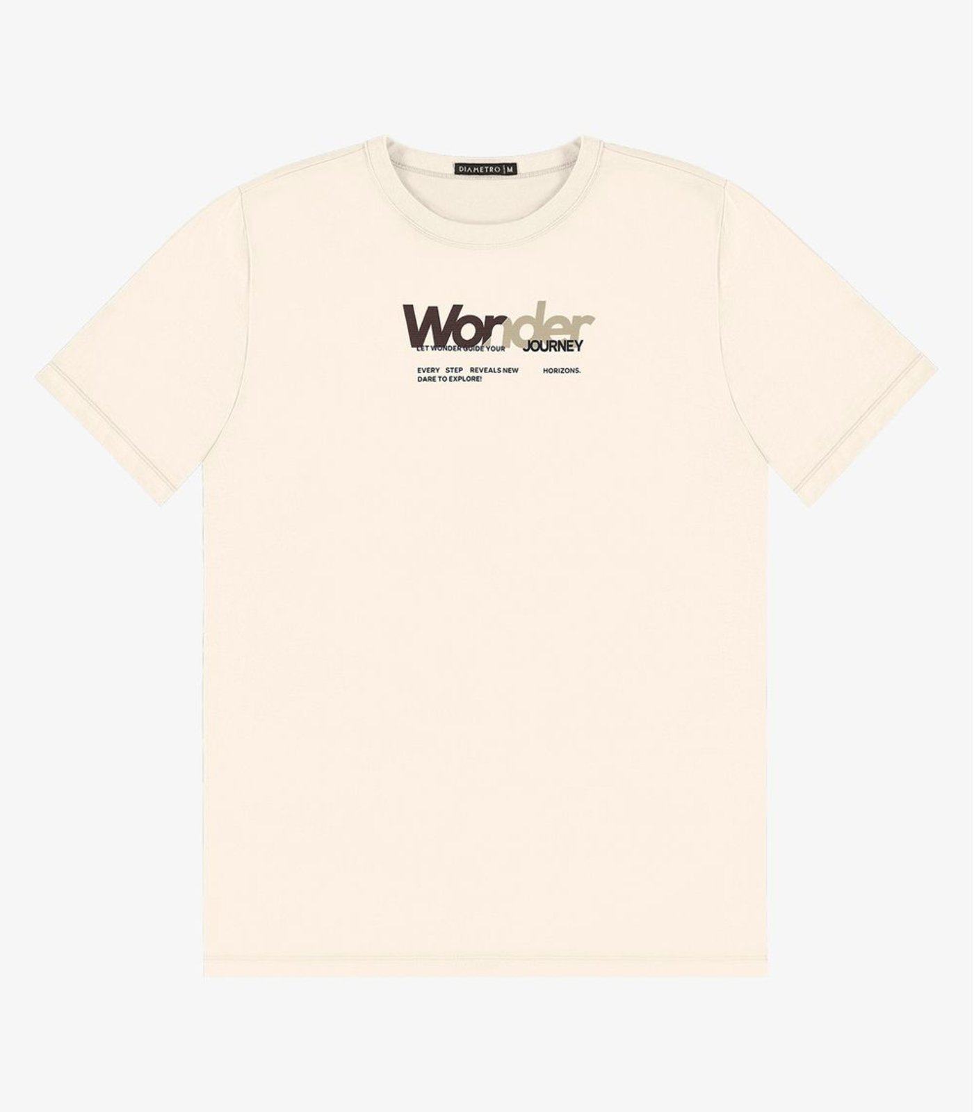 Camiseta Masculina em Meia Malha Diametro Bege