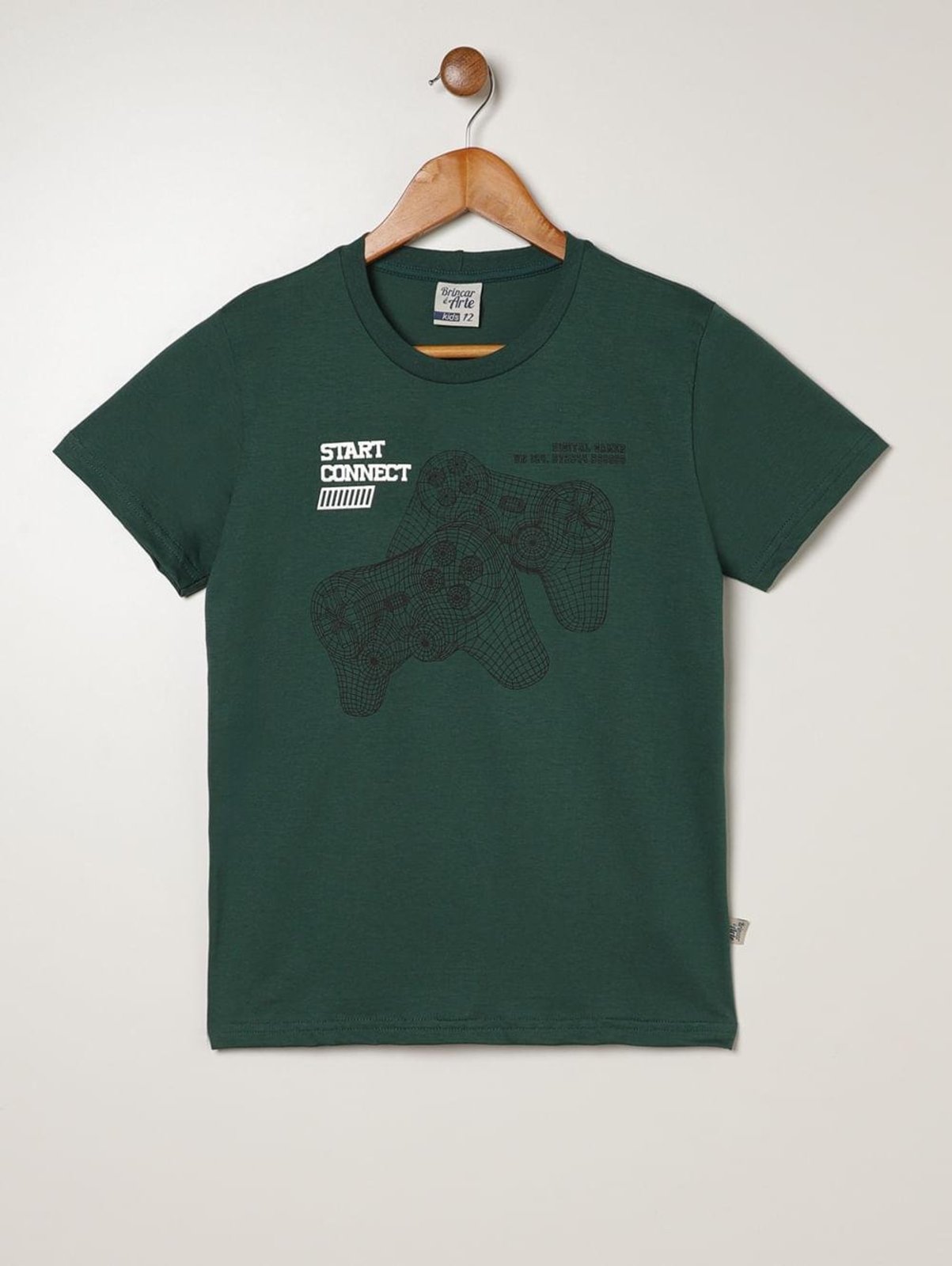 Infantil - Camiseta Manga Curta Juvenil Para Menino - VERDE