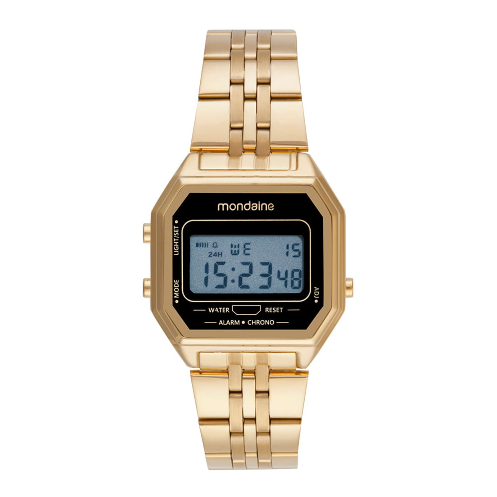 Relógio Unissex Digital Vintage Dourado Mondaine