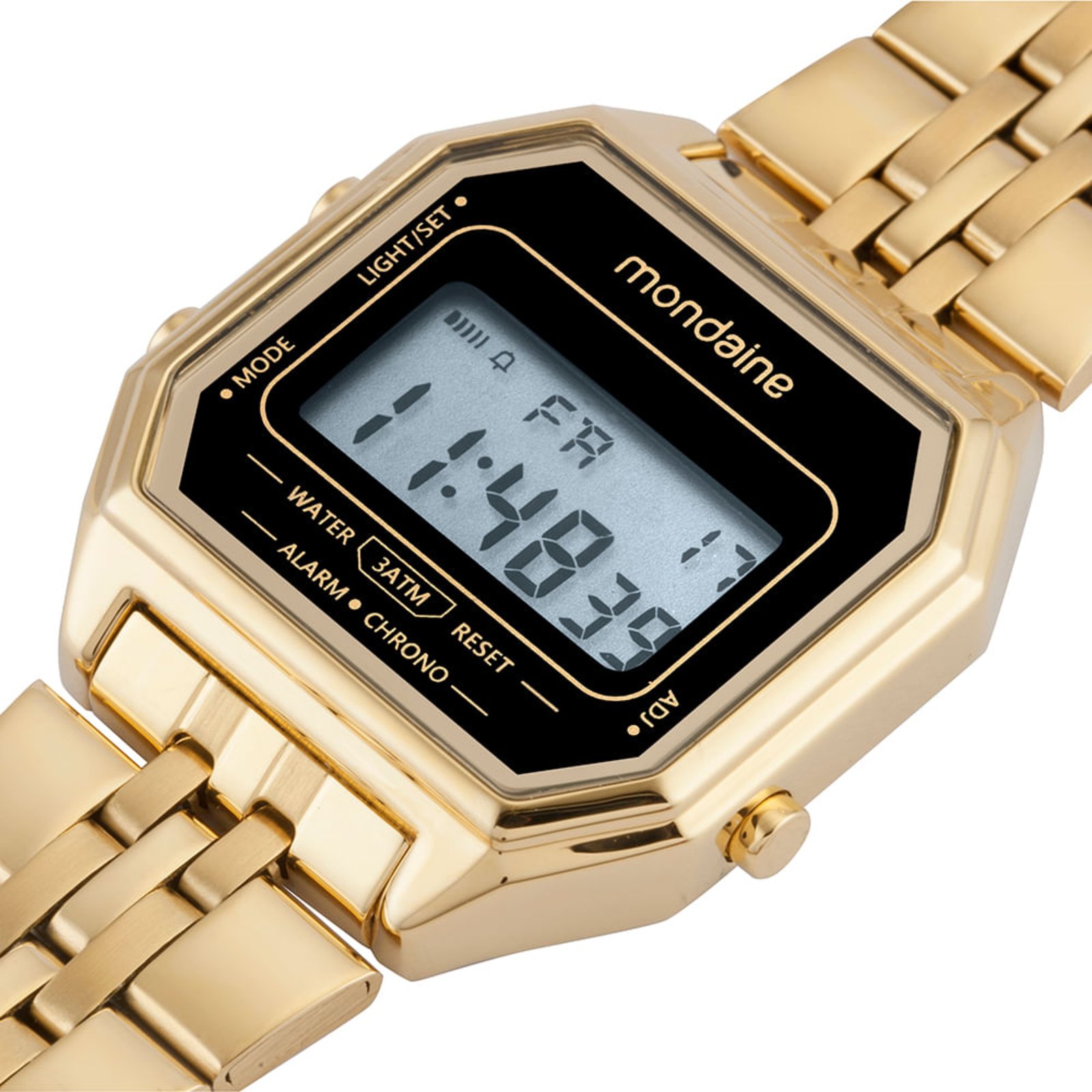 Vista 3 Relógio Unissex Digital Vintage Mondaine dourado Mondaine dourado