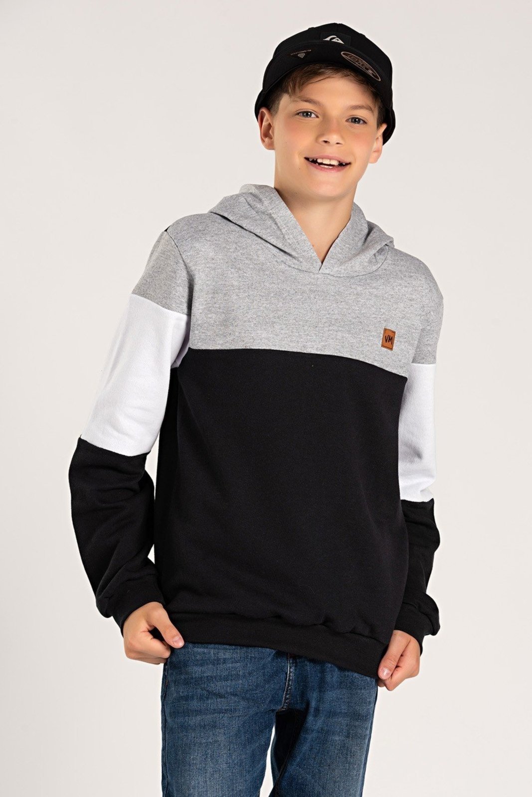 Infantil - Blusa Moletom Juvenil Menino c/ Capuz Basic Vitrine Madri