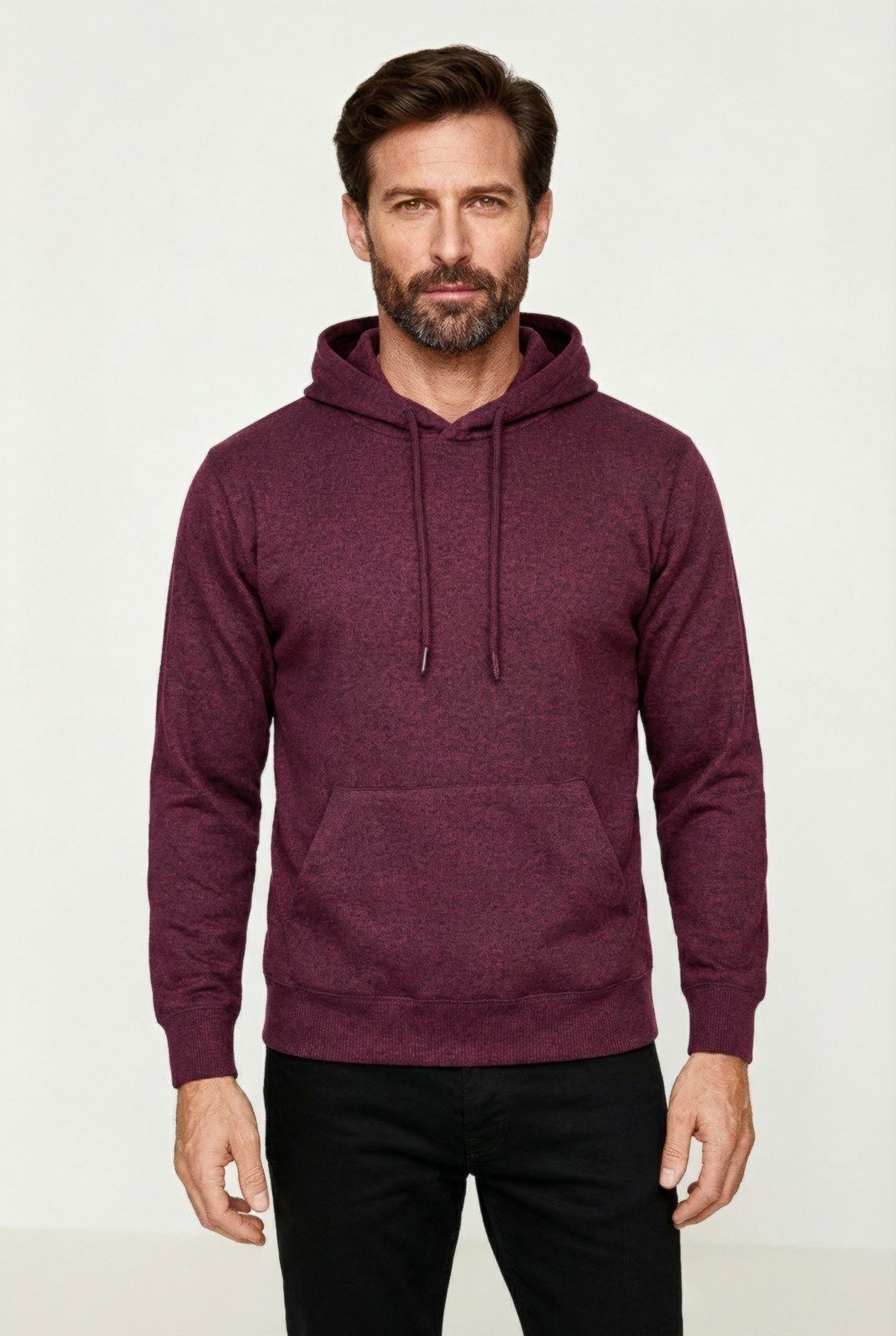 Blusa masculina moletinho com capuz 90153 - Bordô