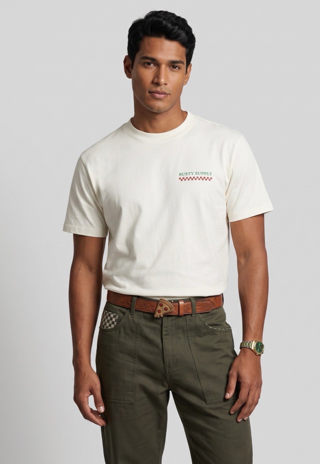 Camiseta Masculina Rusty Estampa Slice Day Branca