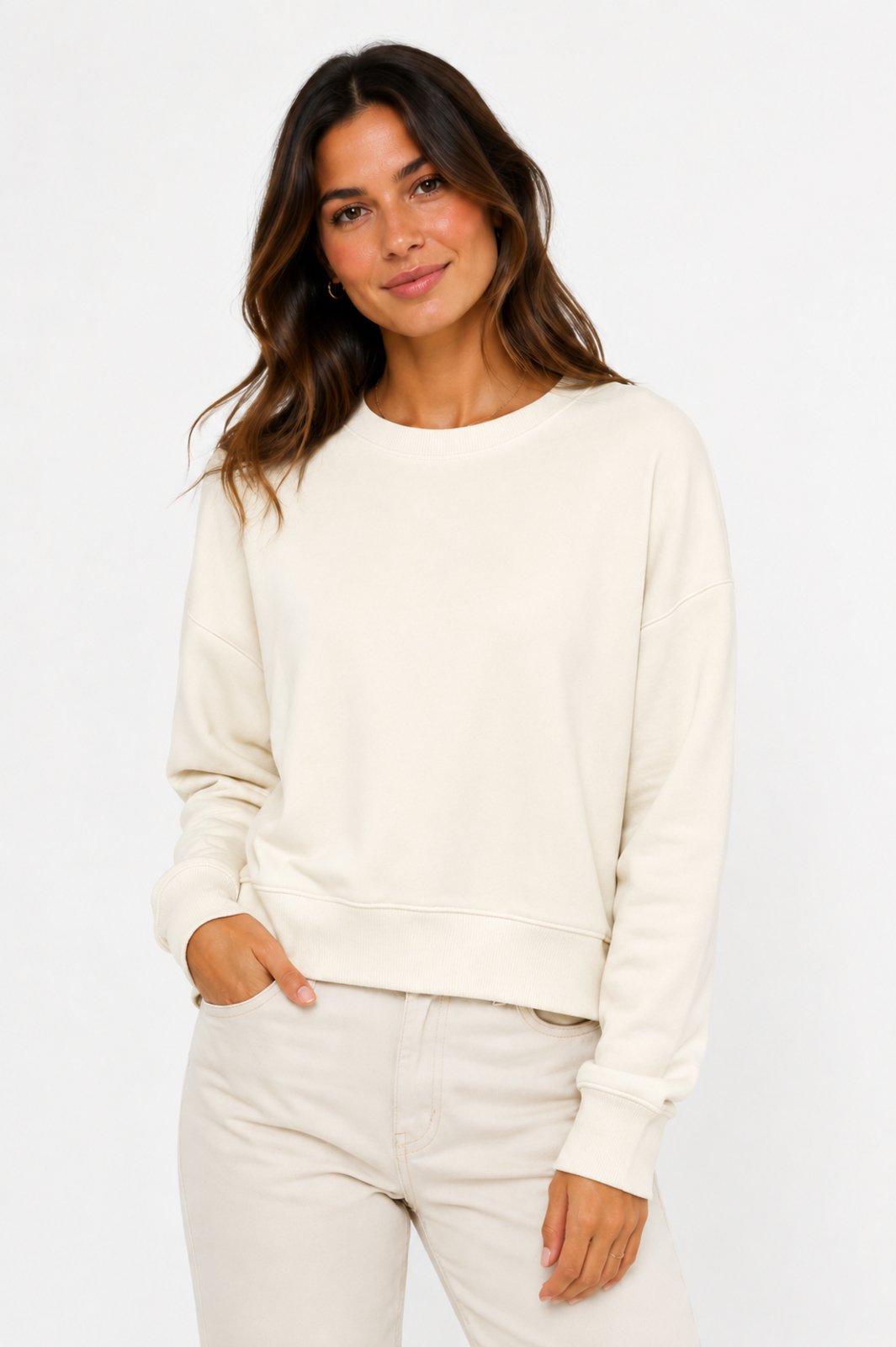 Moletom Feminino D Bell Outlet Fashion Casual Off-White