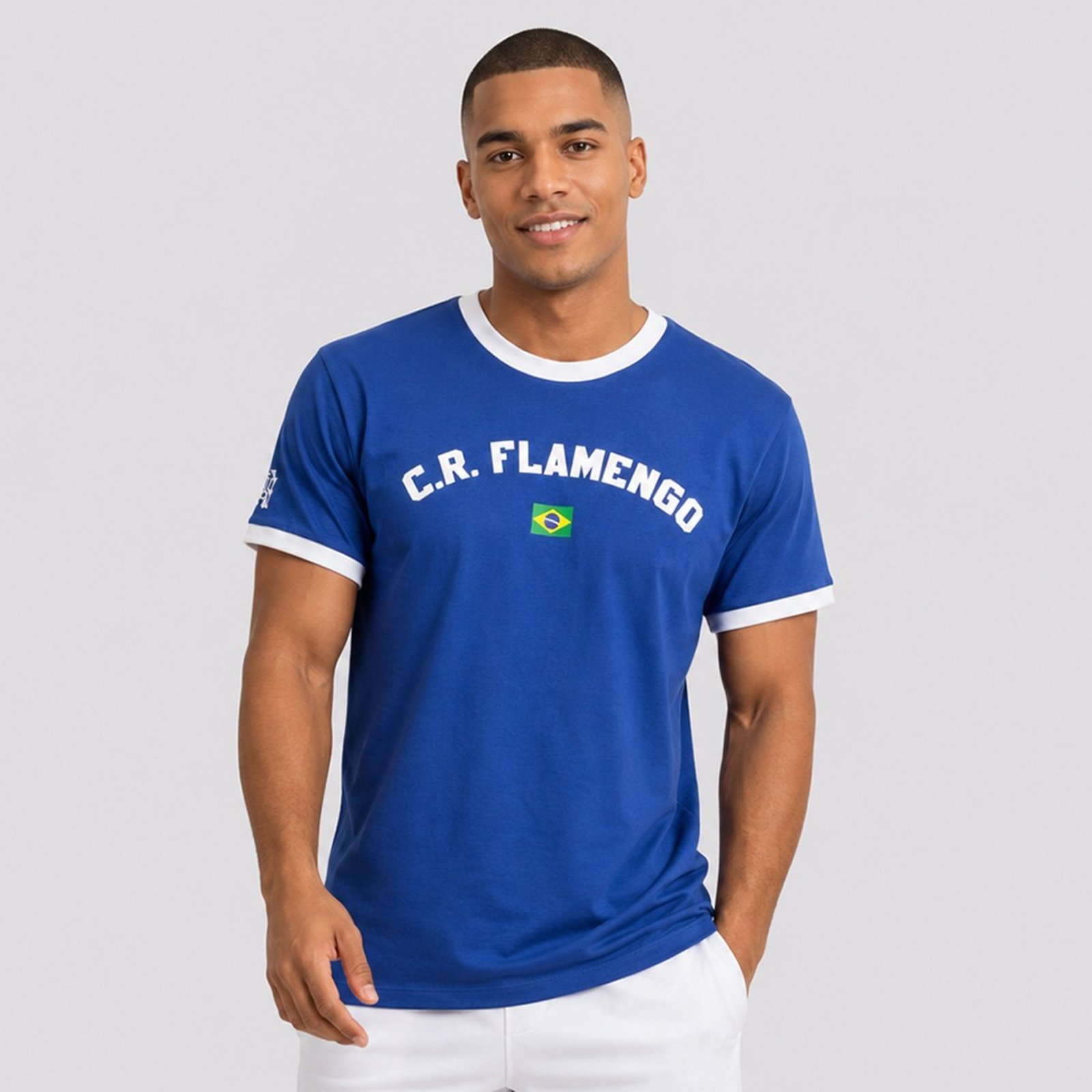 Camisa Flamengo Flor Azul