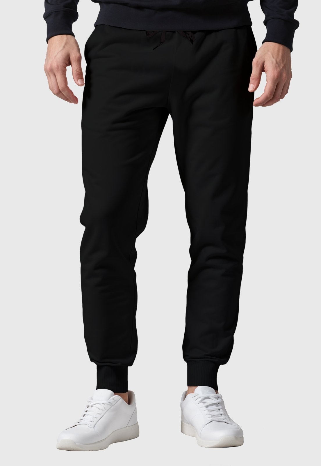 Cal\\u00e7a Moletom Masculino Flanelado Liso Preto Benellys