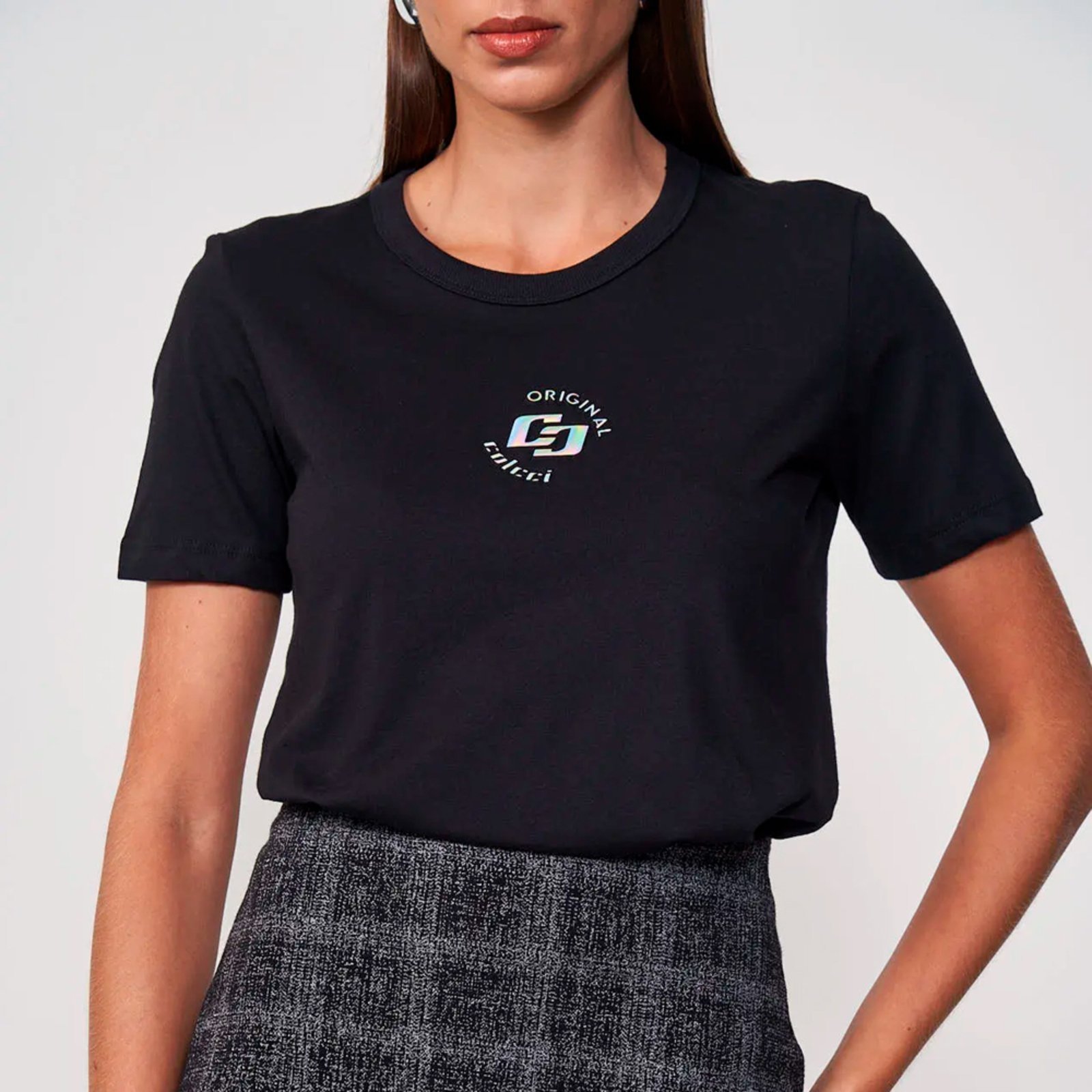 Vista 2 Camiseta Colcci Original In25 Feminino preto Colcci preto