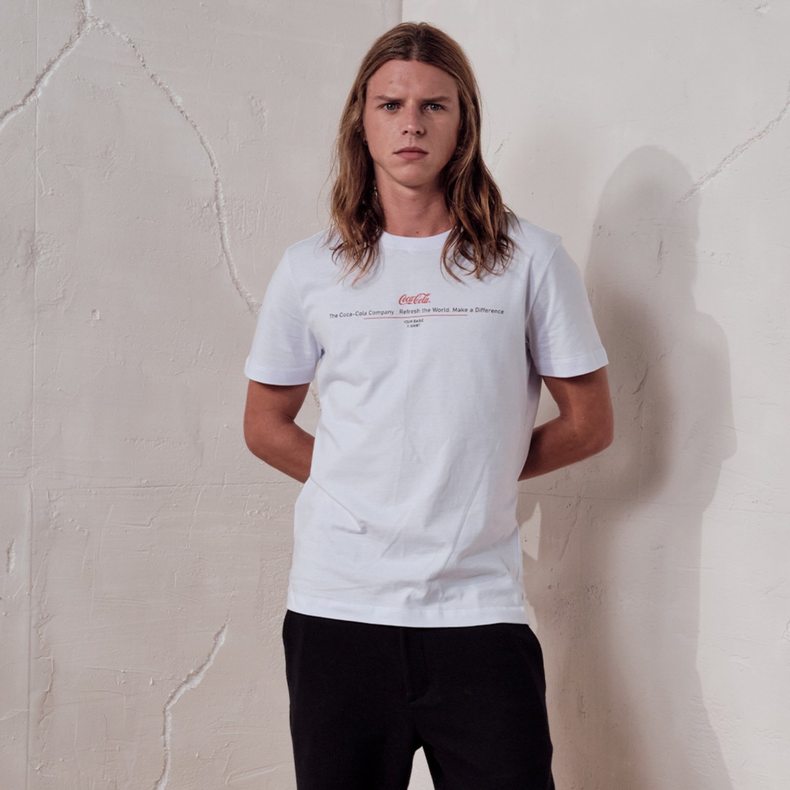 Camiseta Masculina Comfort Company Coca-Cola Jeans Branco Óptico