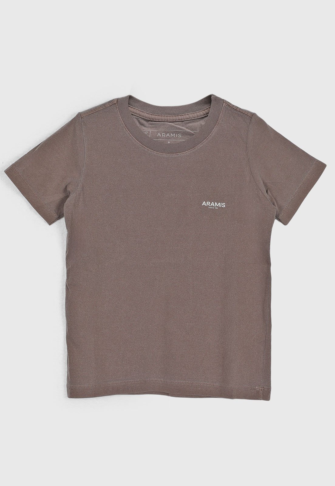 Infantil - Camiseta Aramis Manga Curta Logo Marrom