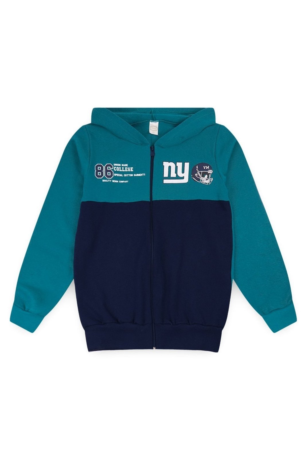Infantil - Jaqueta Moletom Juvenil Menino c/ Capuz e Zíper NY Football