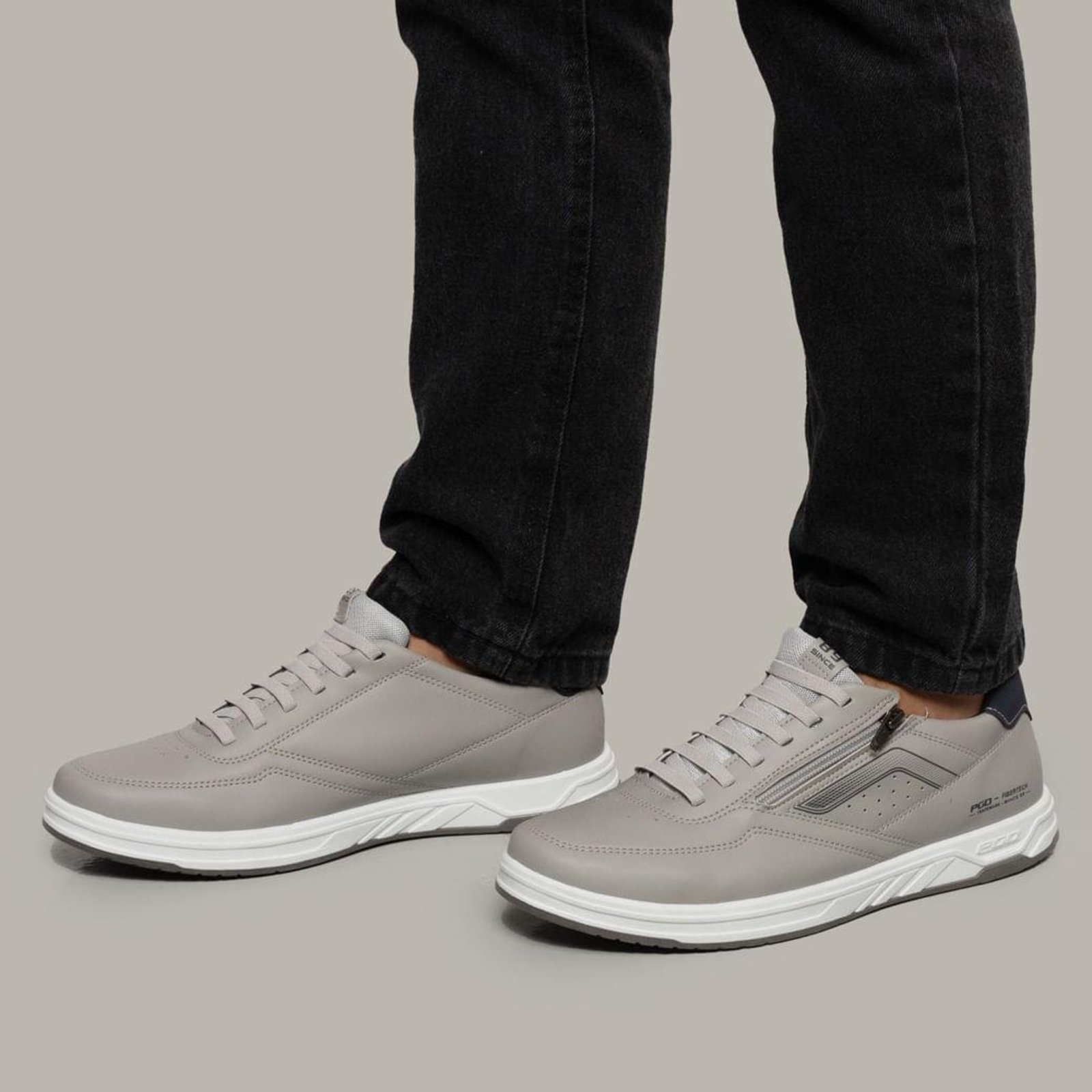 Tênis Casual Pegada Fibertech Masculino Cinza