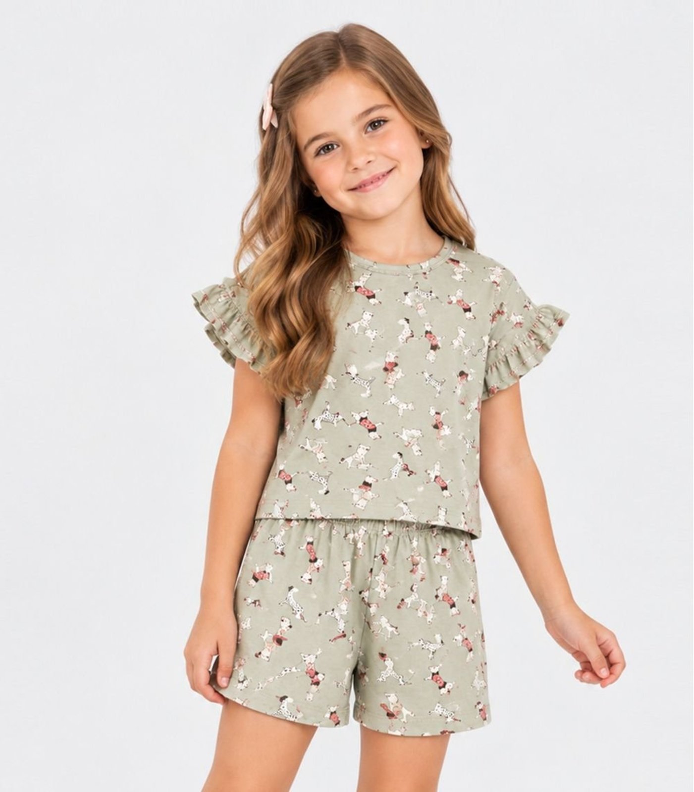 Infantil - Conjunto Feminino Estampado Select Verde