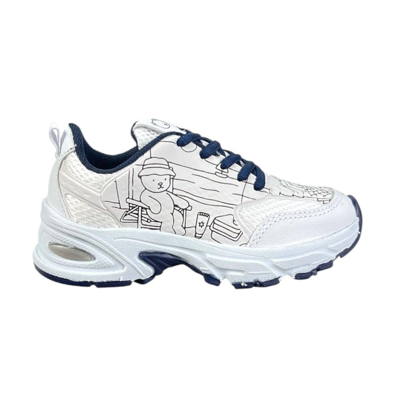 Vista 2 Tenis Box200 Jogger BK2095 Branco/Azul Box 200 branco azul Box 200 branco azul