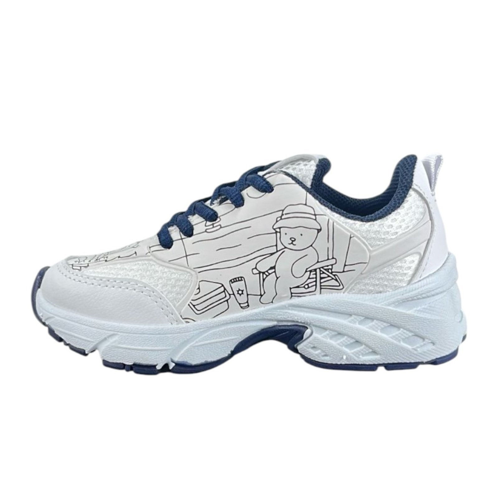 Vista 3 Tenis Box200 Jogger BK2095 Branco/Azul Box 200 branco azul Box 200 branco azul