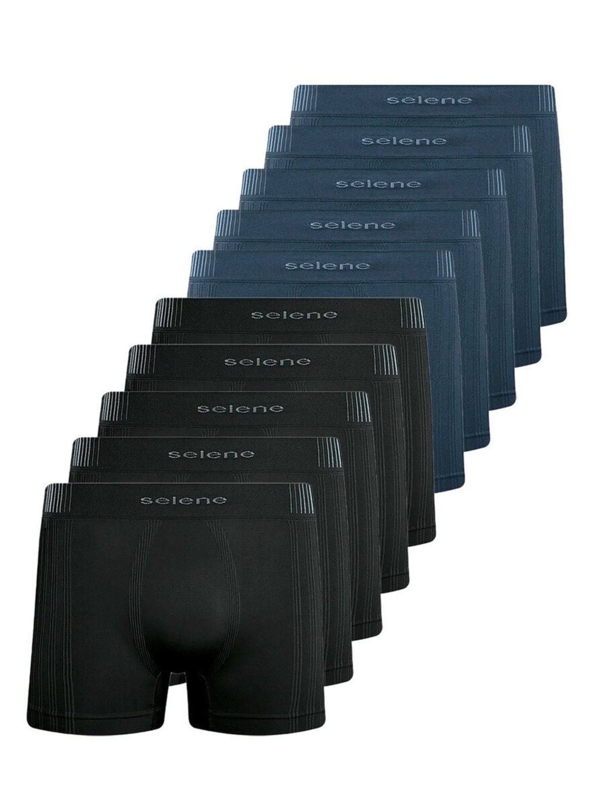 Kit com 10 Cuecas Boxer Selene 11070-002/003/440 Cinza